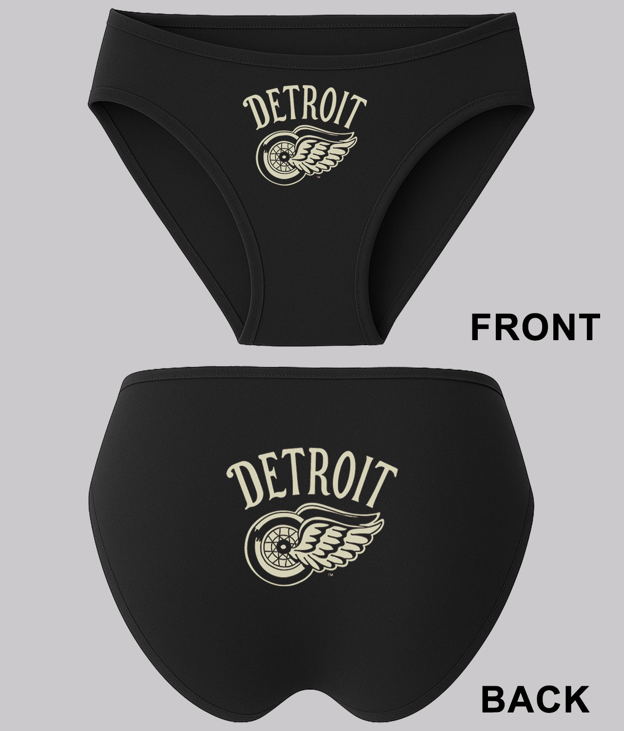 Detroit Red Wings 2014 Winter Classic Vintage Style Hockey Logo Symbol Emblem Customized Design on Women's Bikini Brief Underwear