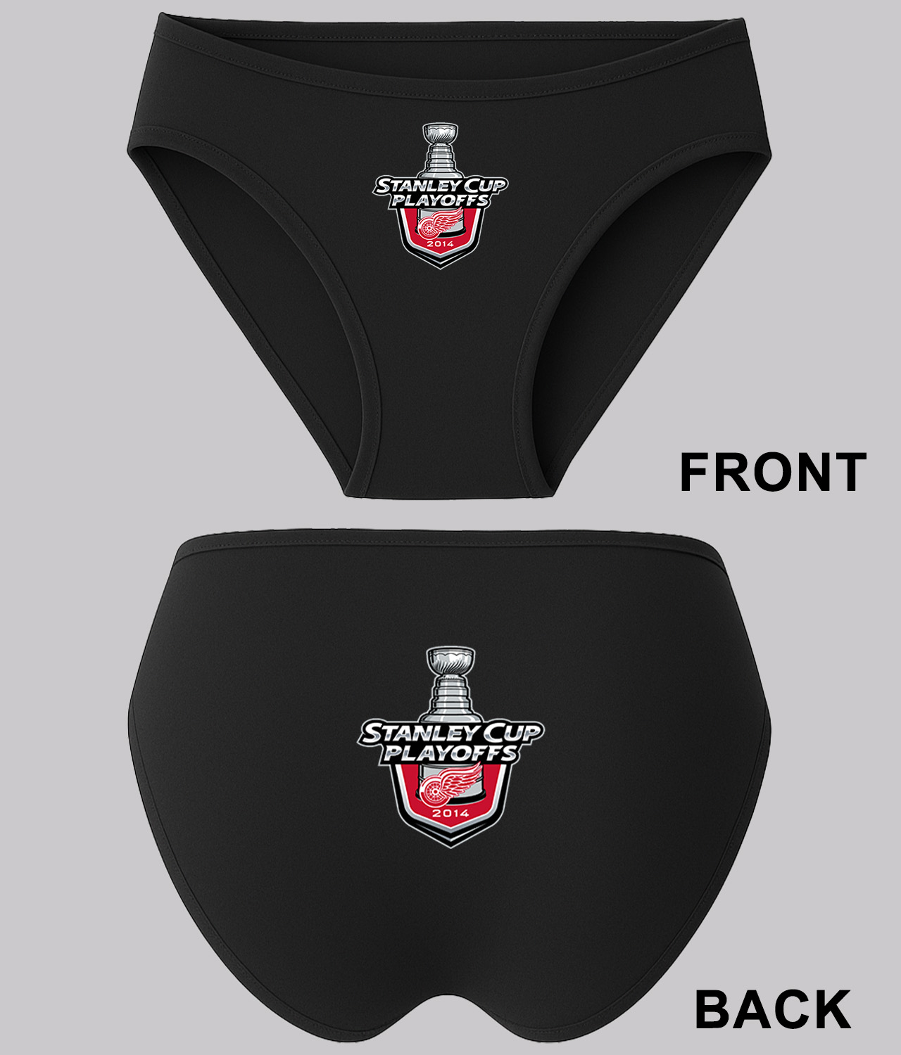 2014 Stanley Cup Playoffs - Detroit Red Wings Hockey Logo Symbol Emblem Customized Design on Women's Bikini Brief Underwear