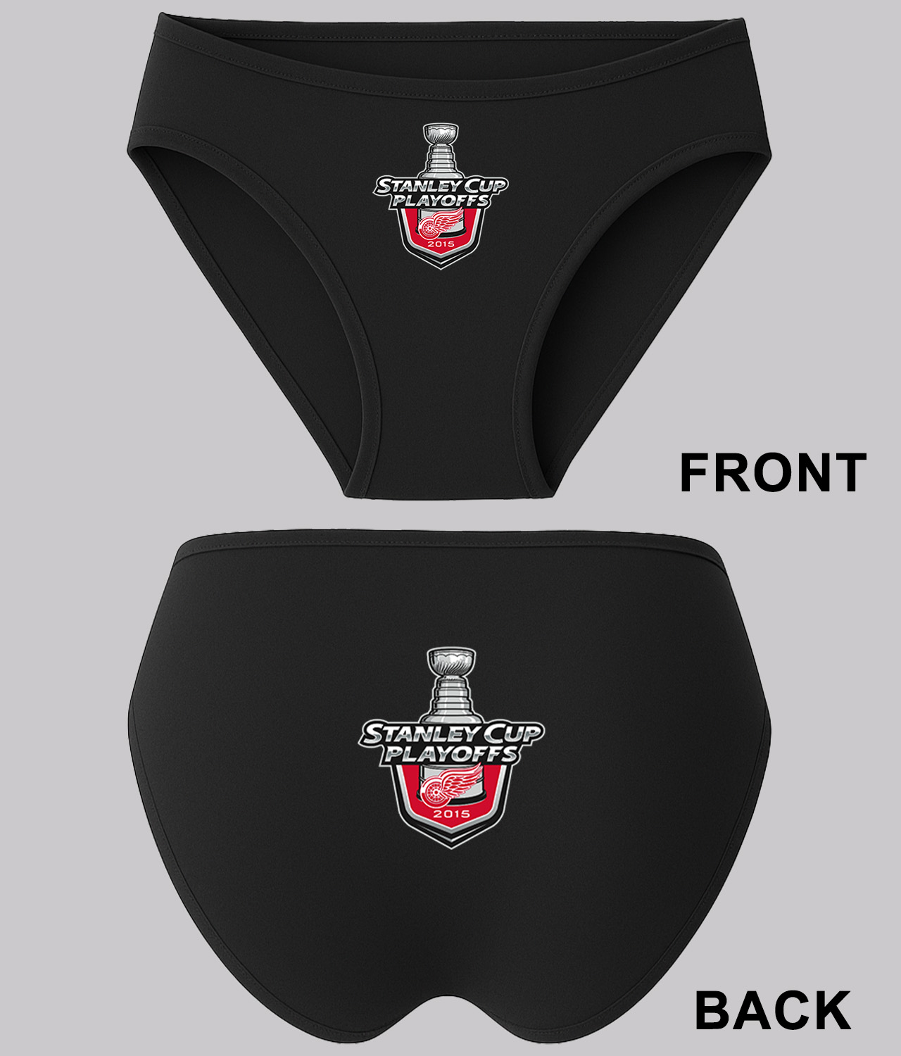 2015 Stanley Cup Playoffs - Detroit Red Wings Hockey Logo Symbol Emblem Customized Design on Women's Bikini Brief Underwear