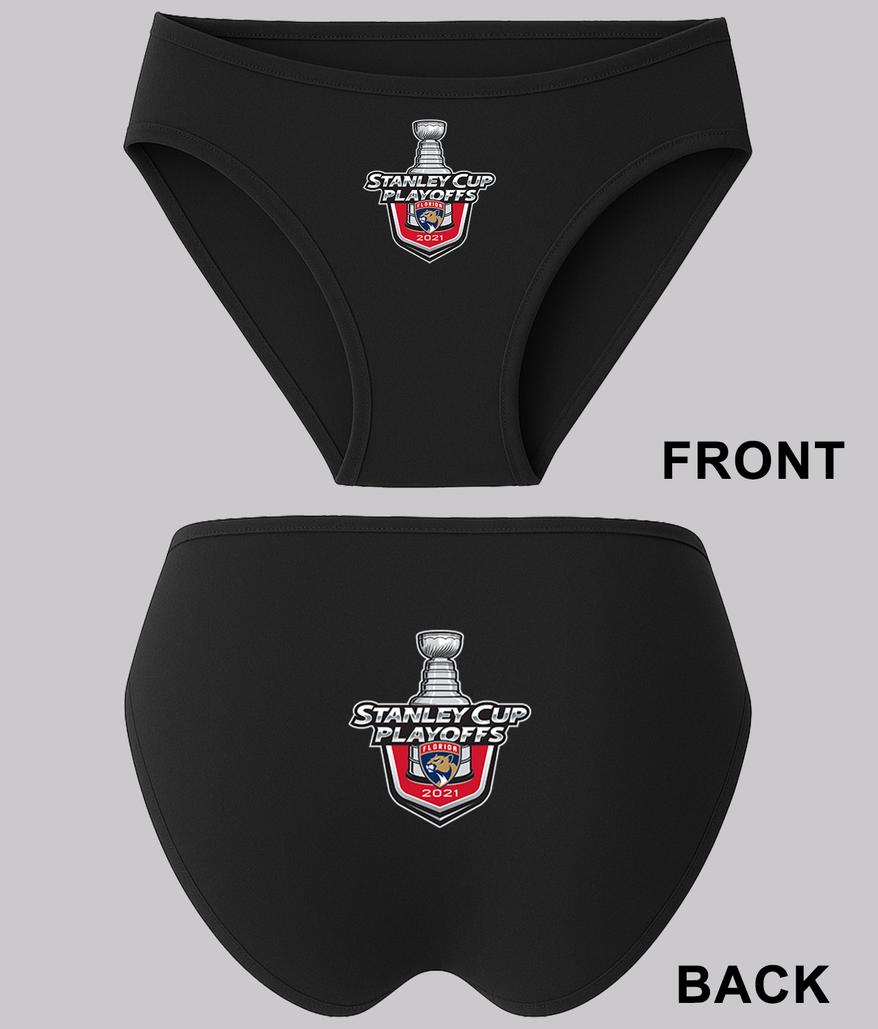 The Florida Panthers 2021 Stanley Cup Playoffs Hockey Logo Symbol Emblem Customized Design on Women's Plus Size Bikini Brief Underwear