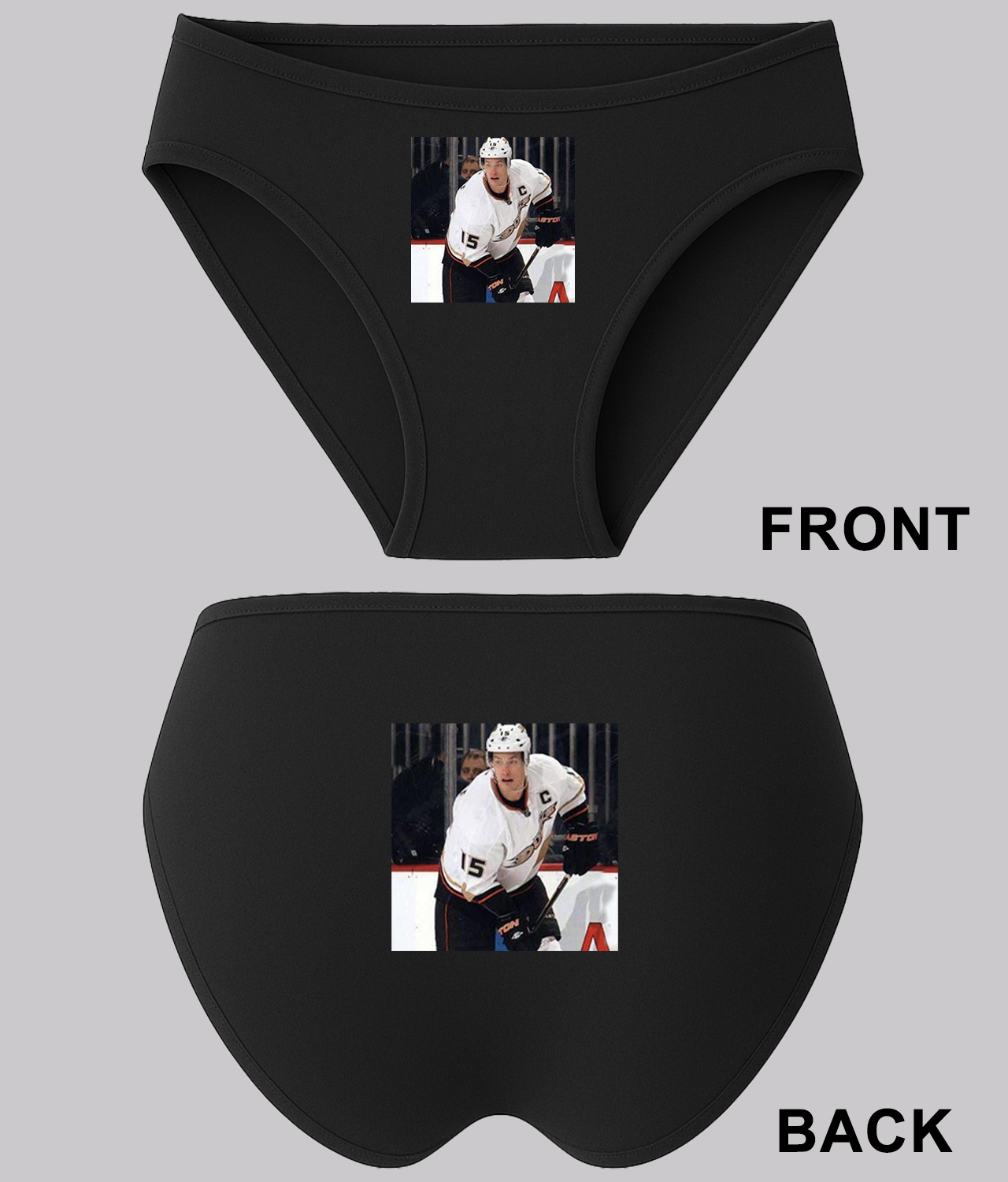 2011 Anaheim Ducks Ryan Getzlaf Photo Hockey Logo Symbol Emblem Customized Design on Women's Plus Size Bikini Brief Underwear
