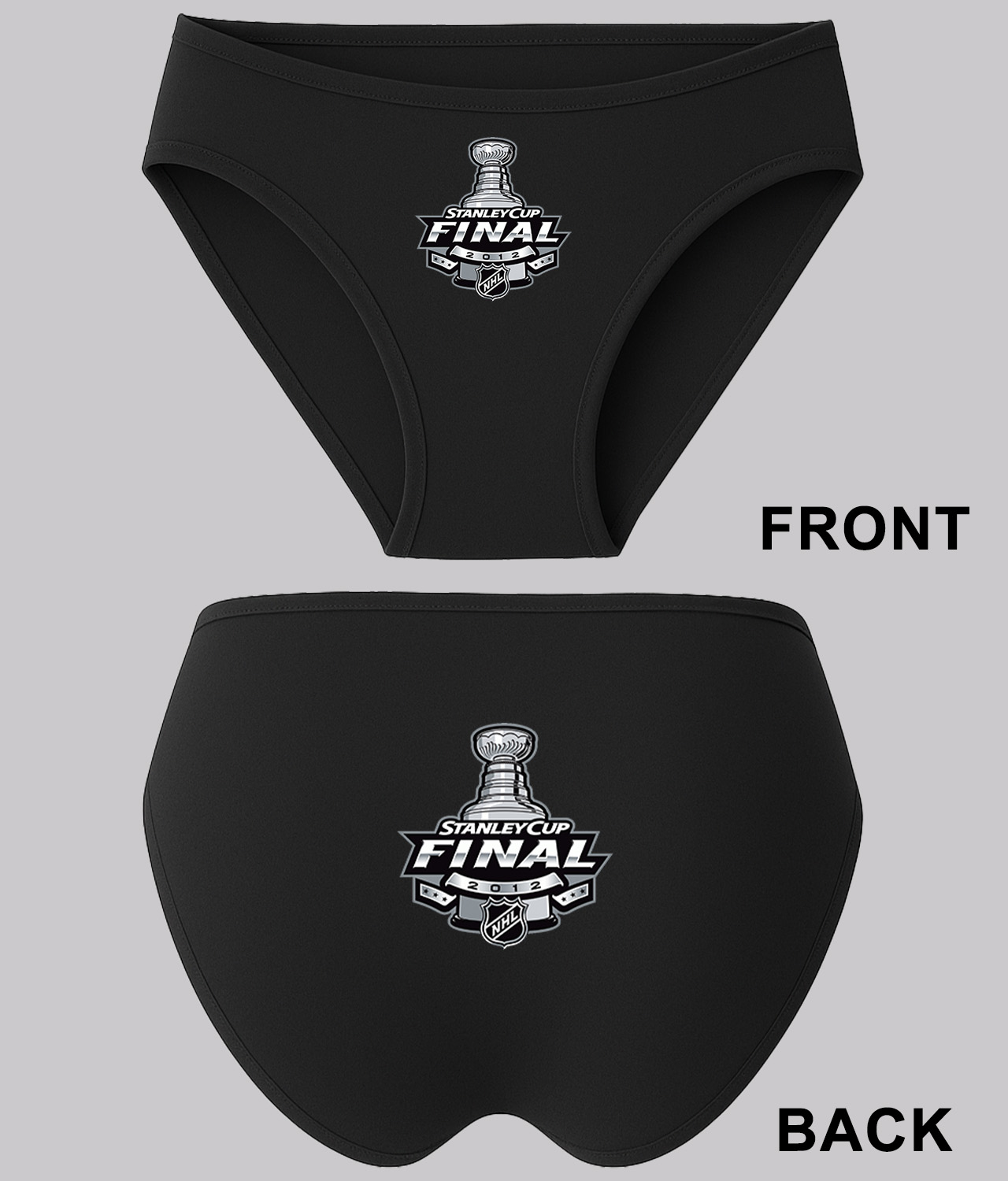 2012 NHL Stanley Cup Final - Los Angeles Kings Vs New Jersey Devils Hockey Logo Emblem Customized Design on Women's Plus Size Bikini Brief Underwear