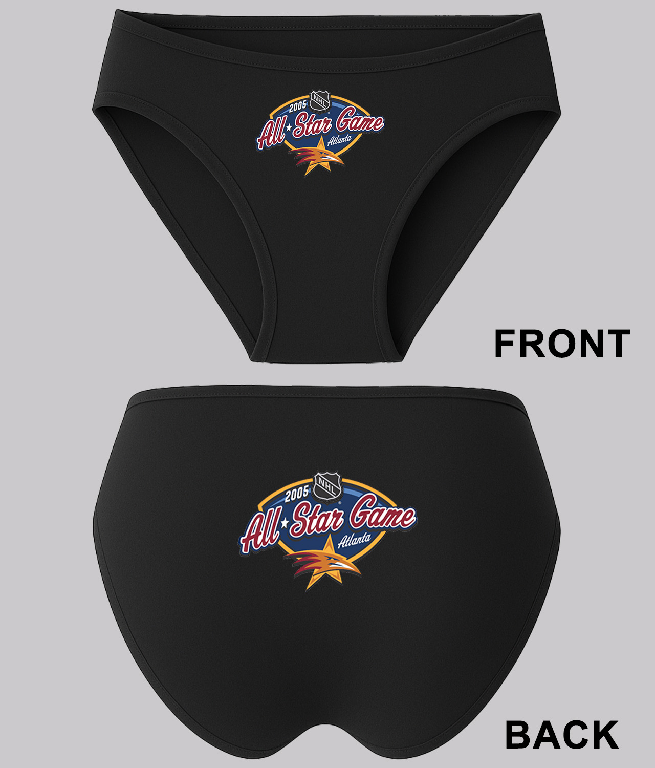 2005 All Star Game Atlanta, Georgia Cancelled Game Hockey Logo Symbol Emblem Customized Design on Women's Plus Size Bikini Brief Underwear
