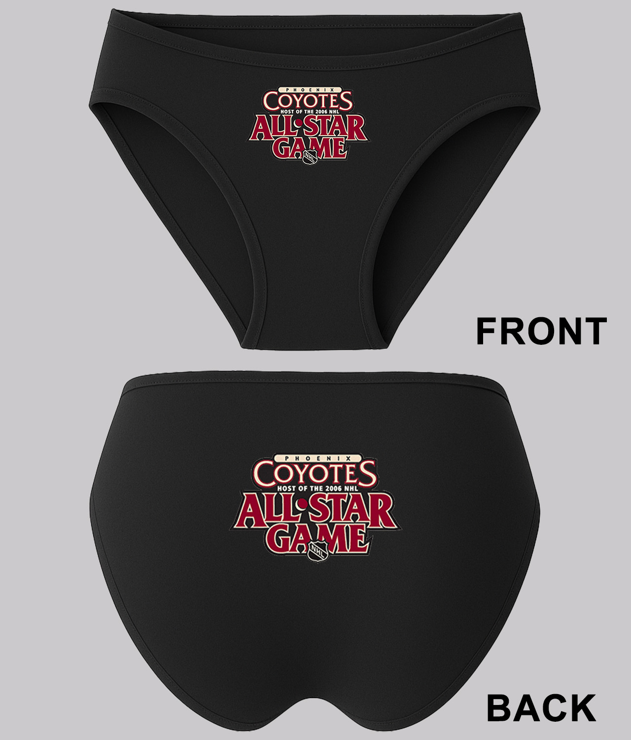 Host Of The 2006 All-Star Game Phoenix Hockey Logo Symbol Emblem Customized Design on Women's Plus Size Bikini Brief Underwear
