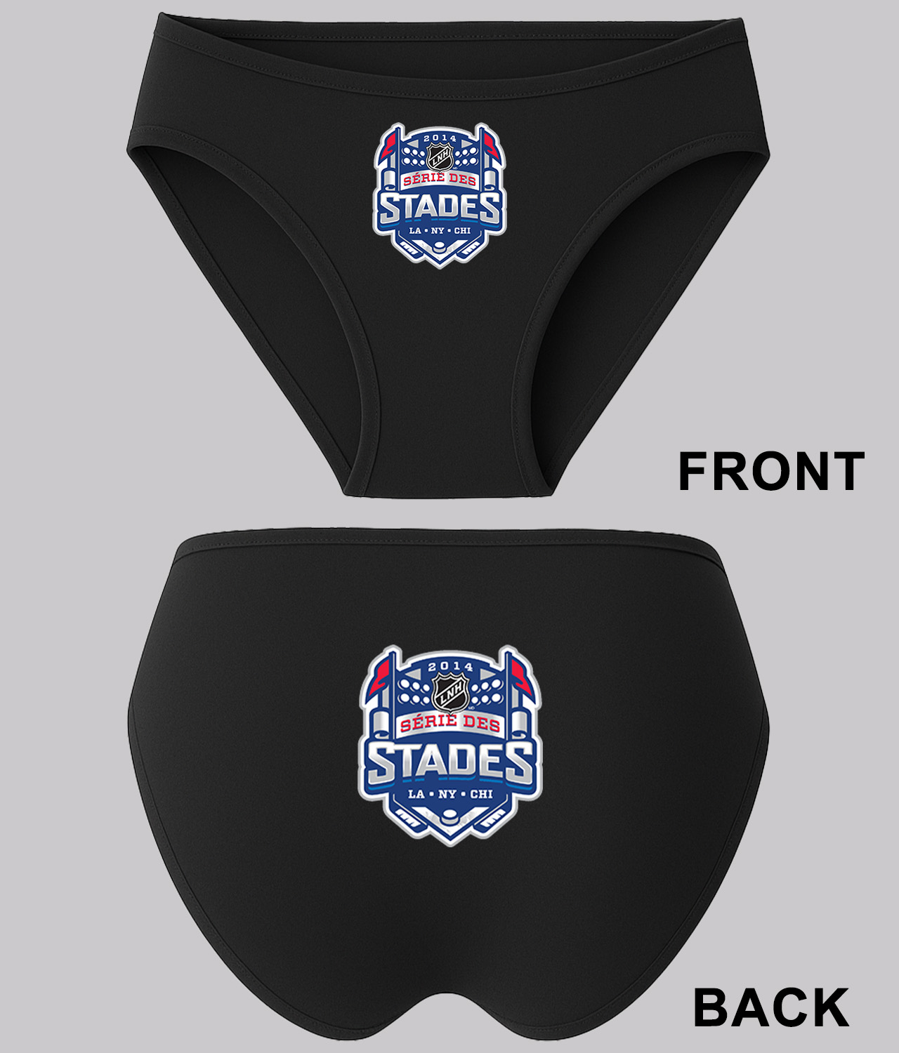 2014 NHL Stadium Series French - 2014 LNH Serie Des Stades Hockey Logo Symbol Emblem Customized Design on Women's Plus Size Bikini Brief Underwear