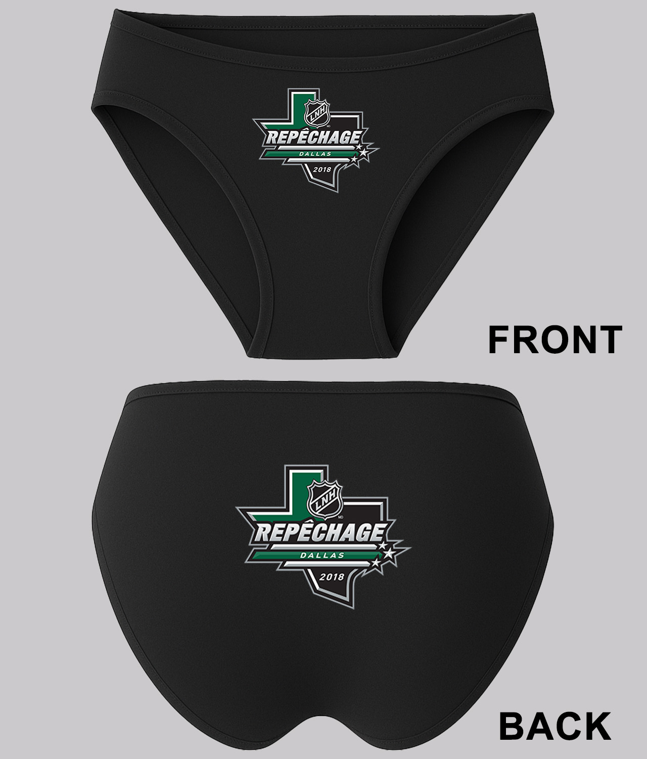 2018 NHL Draft French Repechage 2018 Hockey Logo Symbol Emblem Customized Design on Women's Plus Size Bikini Brief Underwear