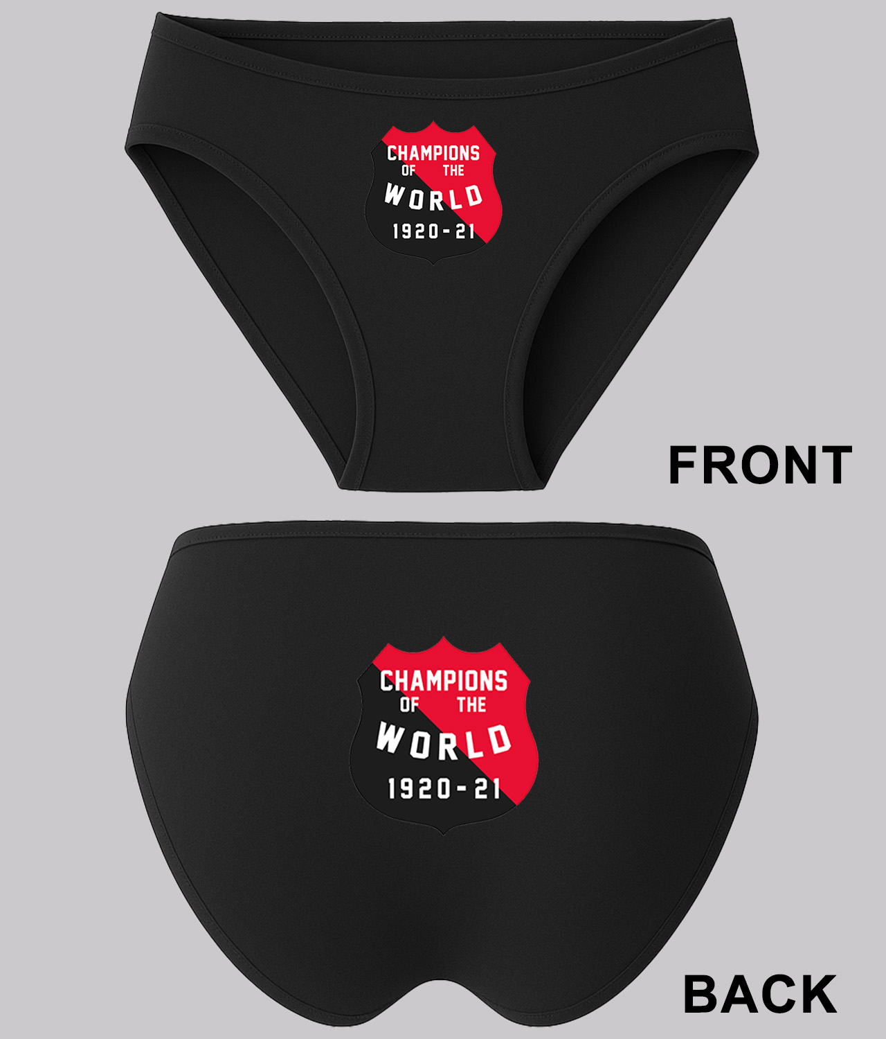 Ottawa Senators World's Champs (Stanley Cup) 1920-21 Hockey Logo Symbol Emblem Customized Design on Women's Plus Size Bikini Brief Underwear