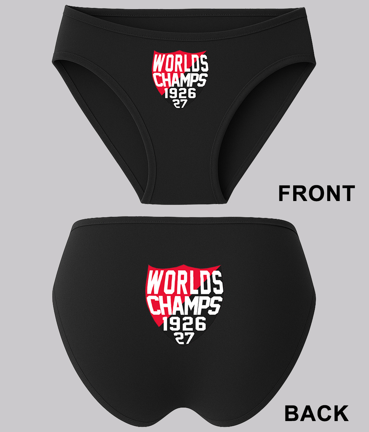 Ottawa Senators 1926-27 World's Champs (Stanley Cup) Shield Hockey Logo Symbol Emblem Customized Design on Women's Plus Size Bikini Brief Underwear