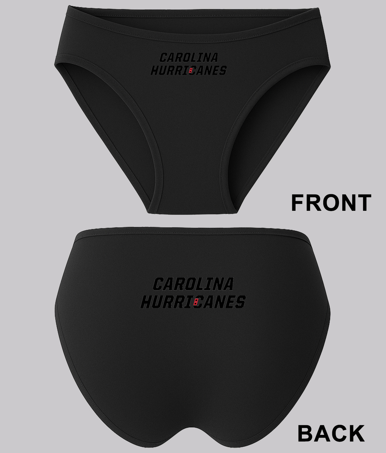 Carolina Hurricanes Font 2018 Hockey Logo Symbol Emblem Customized Design on Women's Plus Size Bikini Brief Underwear