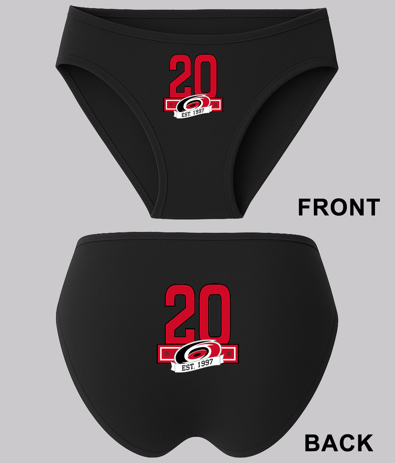 20th Anniversary Of The Carolina Hurricanes Hockey Logo Symbol Emblem Customized Design on Women's Plus Size Bikini Brief Underwear