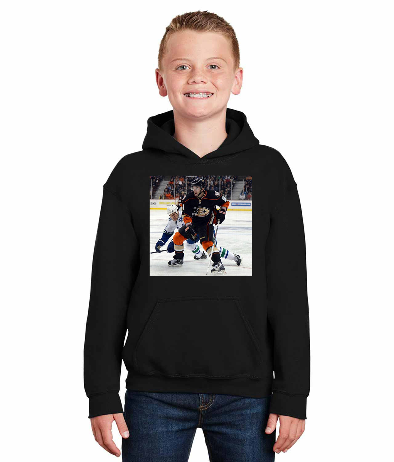 2012 Anaheim Ducks Kyle Palmieri Photo Hockey Logo Symbol Emblem Customized Design on Youth Hoodie