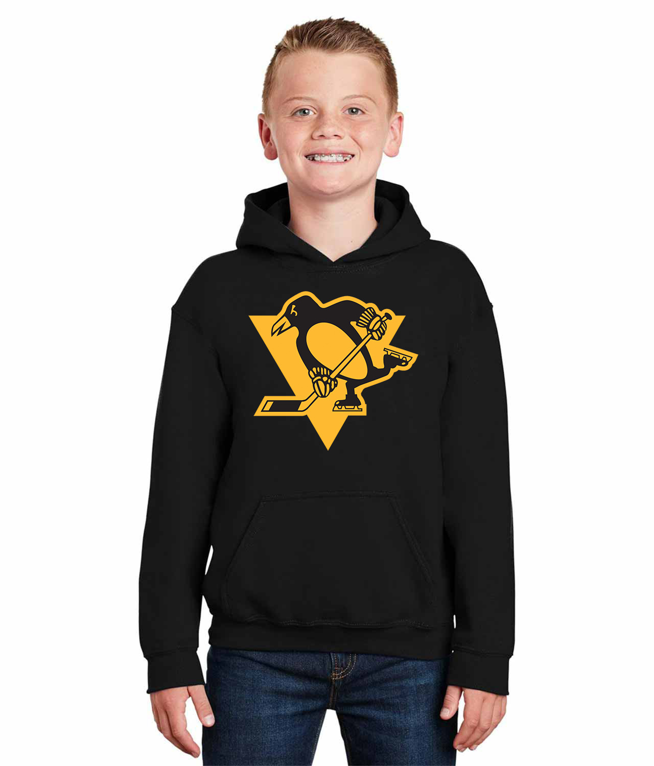 Pittsburgh Penguins 2019 Stadium Series Team Hockey Logo Symbol Emblem Customized Design on Youth Hoodie