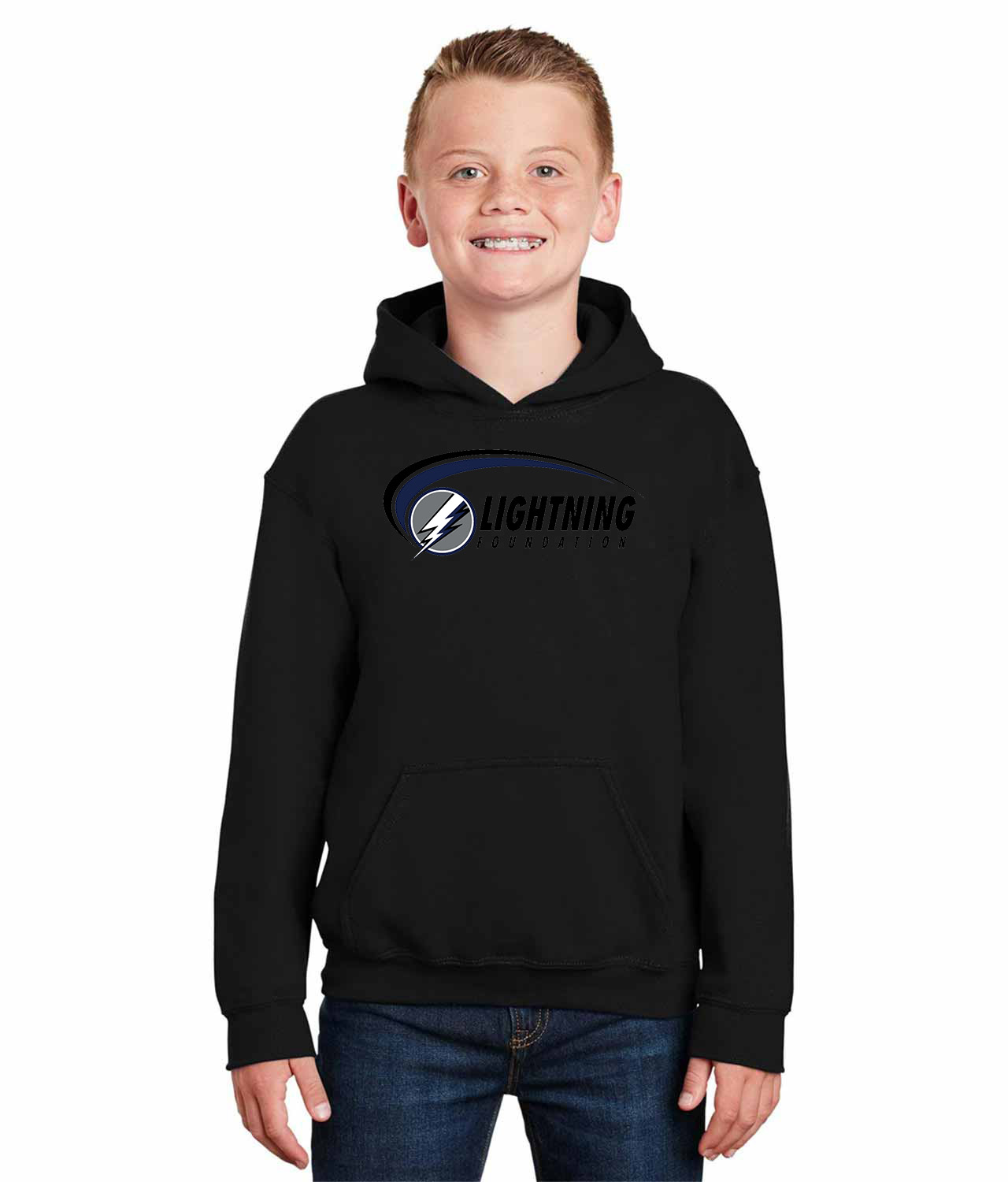 Tampa Bay Lightning Foundation Hockey Logo Symbol Emblem Customized Design on Youth Hoodie