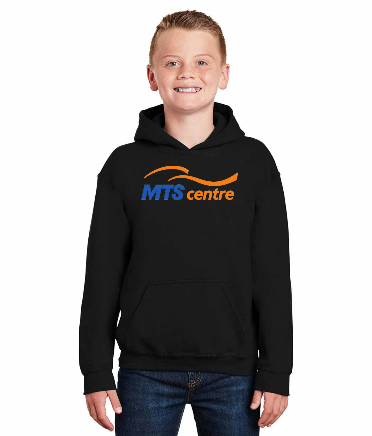 Winnipeg Jets MTS Centre Stadium Hockey Logo Symbol Emblem Customized Design on Youth Hoodie