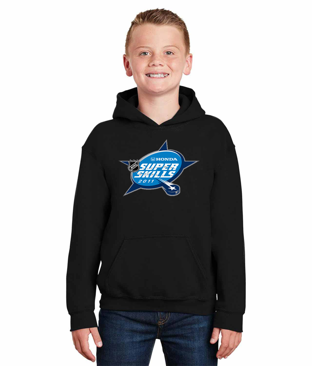 Honda NHL Super Skills 2011 Hockey Logo Symbol Emblem Customized Design on Youth Hoodie
