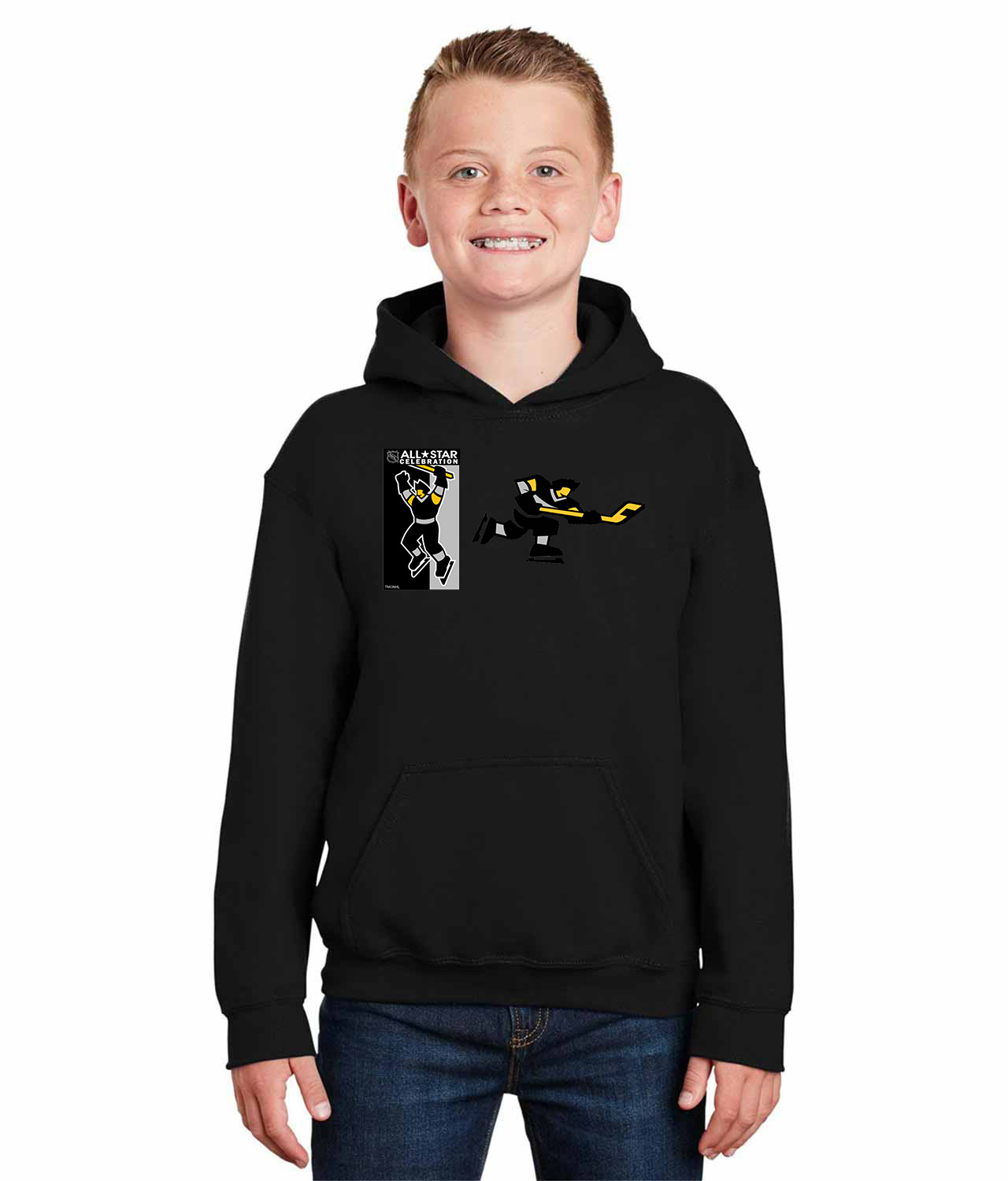 NHL All-Star Celebration Game 1996 Boston Hockey Logo Symbol Emblem Customized Design on Youth Hoodie