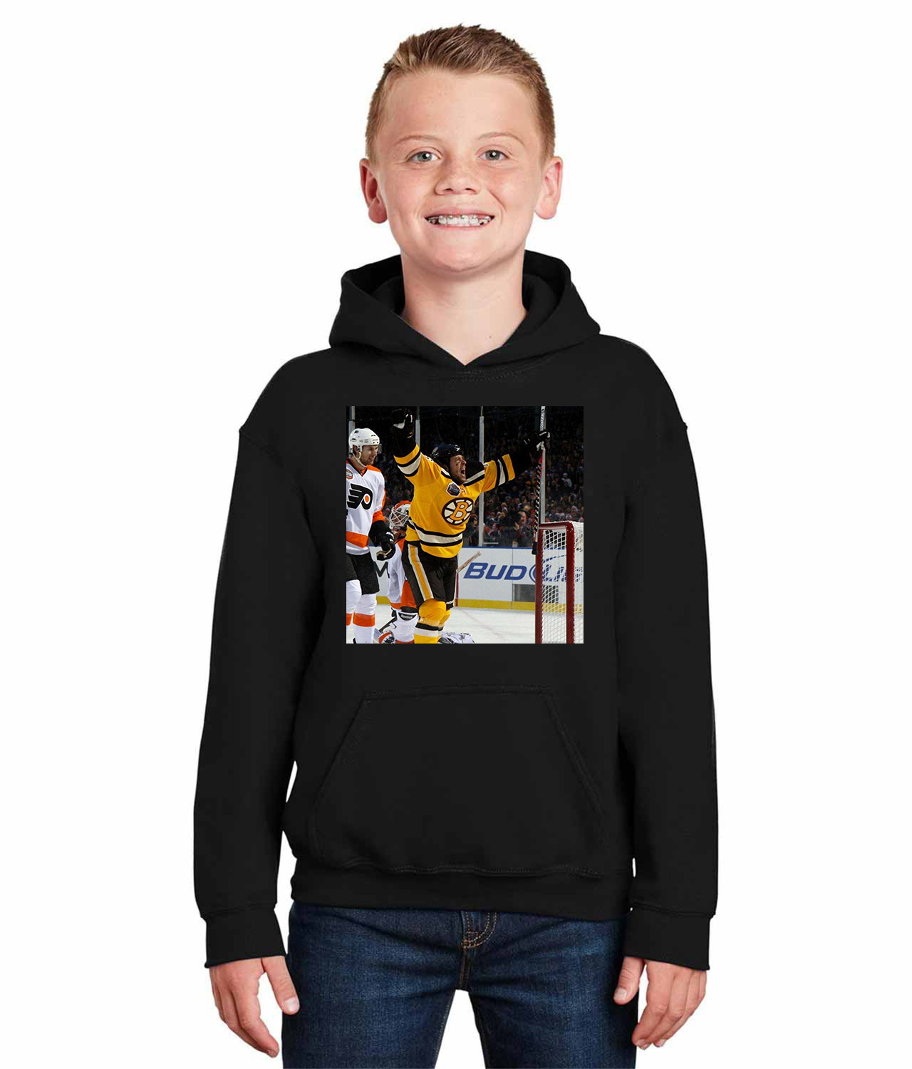 Marco Sturm Retro Boston Bruins 2010 NHL Winter Classic Hockey Logo Symbol Emblem Customized Design on Youth Hoodie