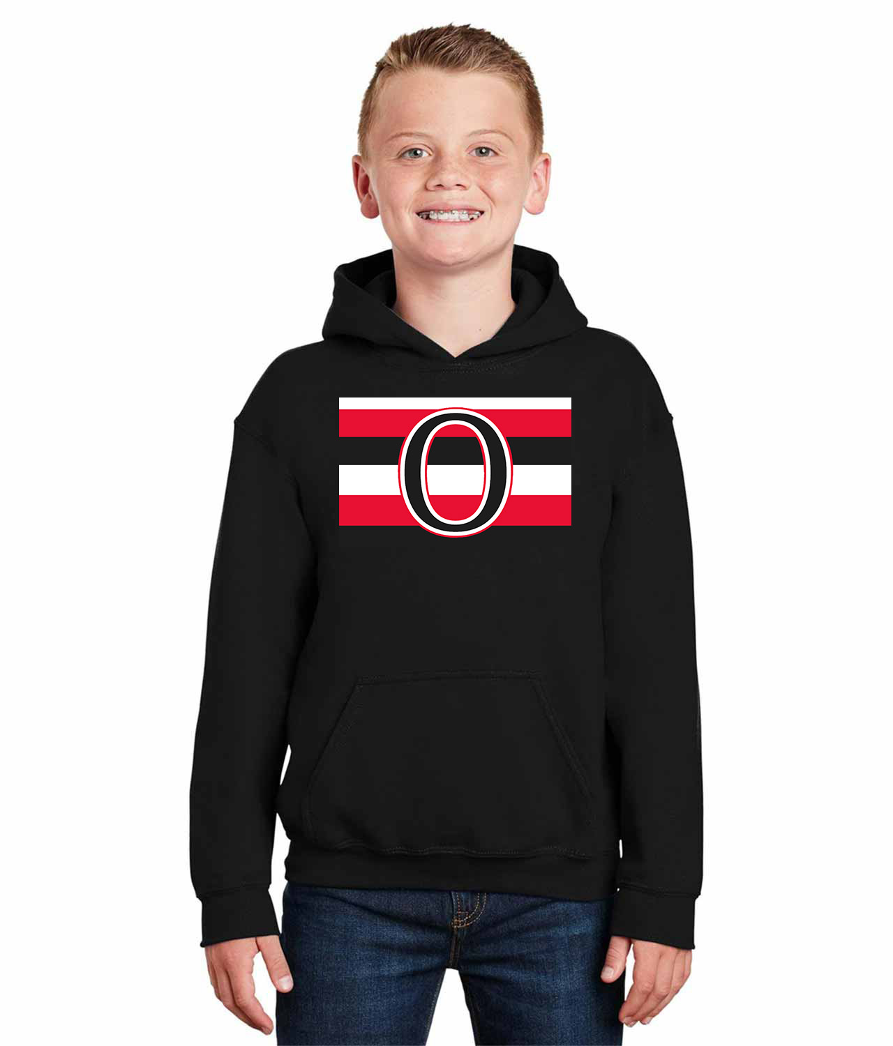 Ottawa Senators Jersey 1930-31 Hockey Logo Symbol Emblem Customized Design on Youth Hoodie