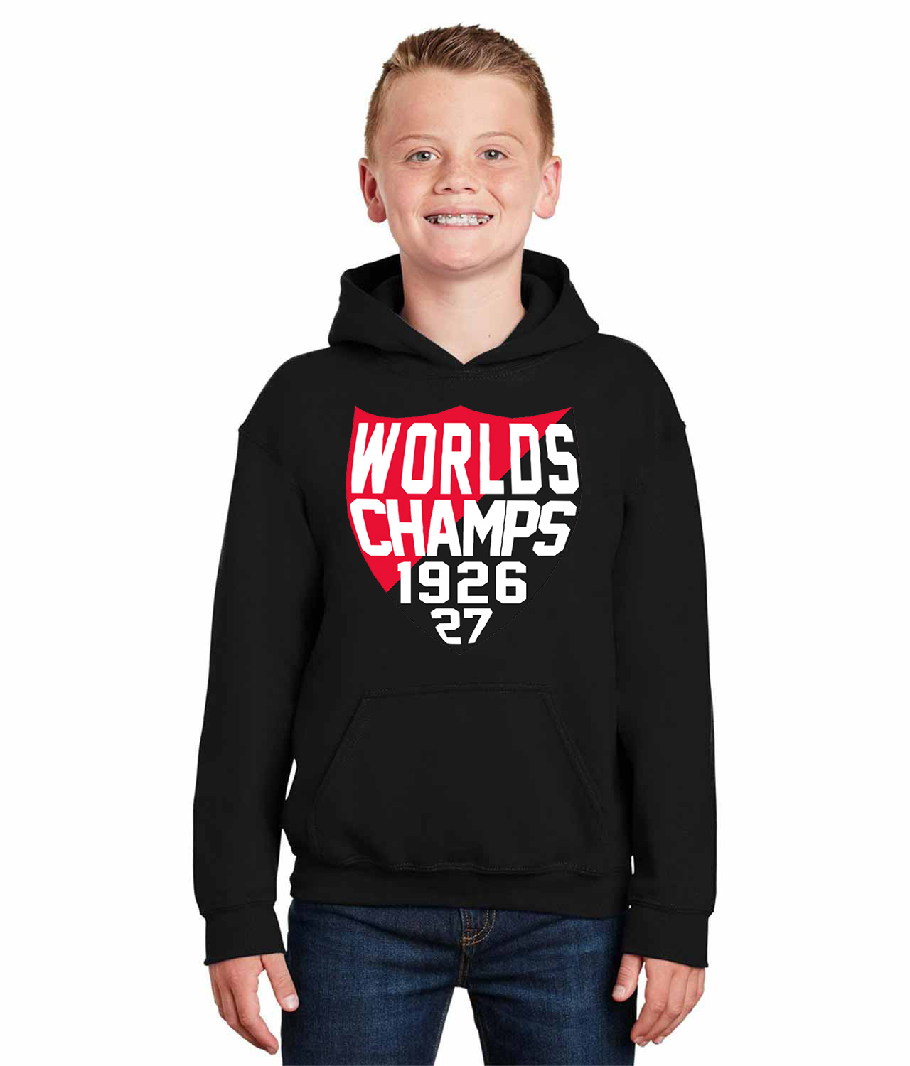 Ottawa Senators 1926-27 World's Champs (Stanley Cup) Shield Hockey Logo Symbol Emblem Customized Design on Youth Hoodie