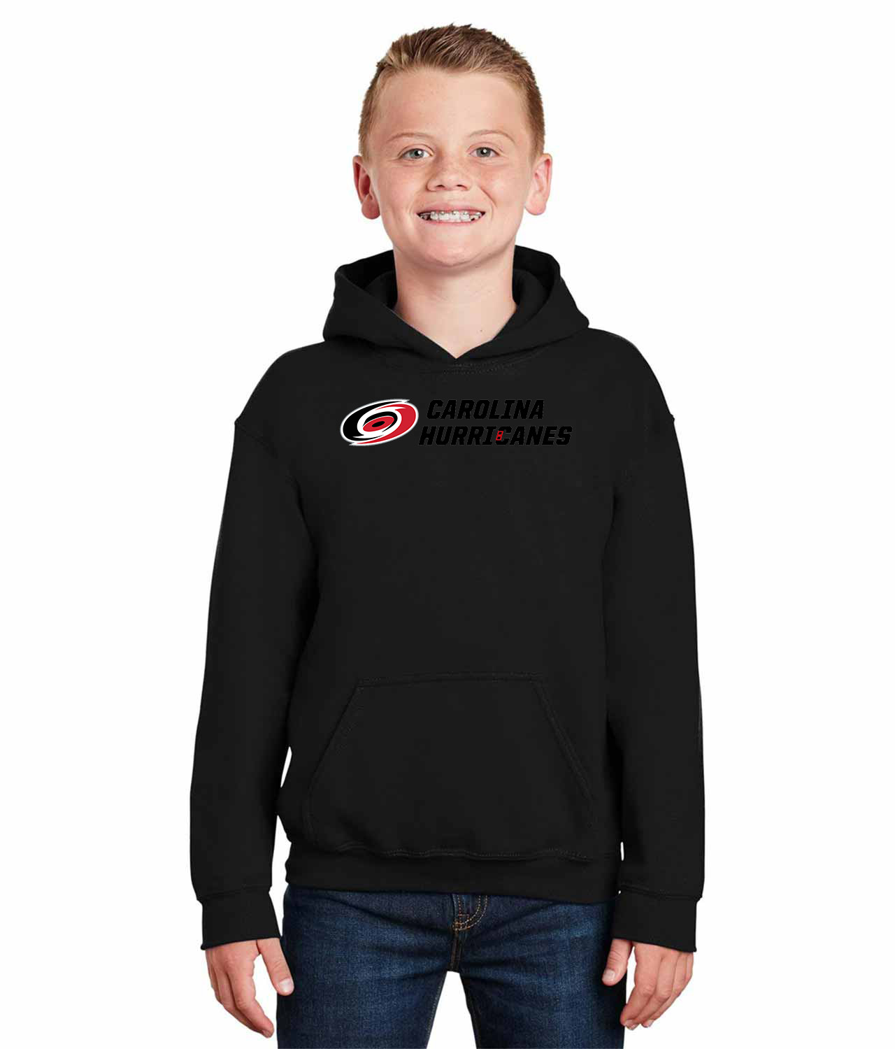 Carolina Hurricanes 2018-19 Hockey Logo Symbol Emblem Customized Design on Youth Hoodie