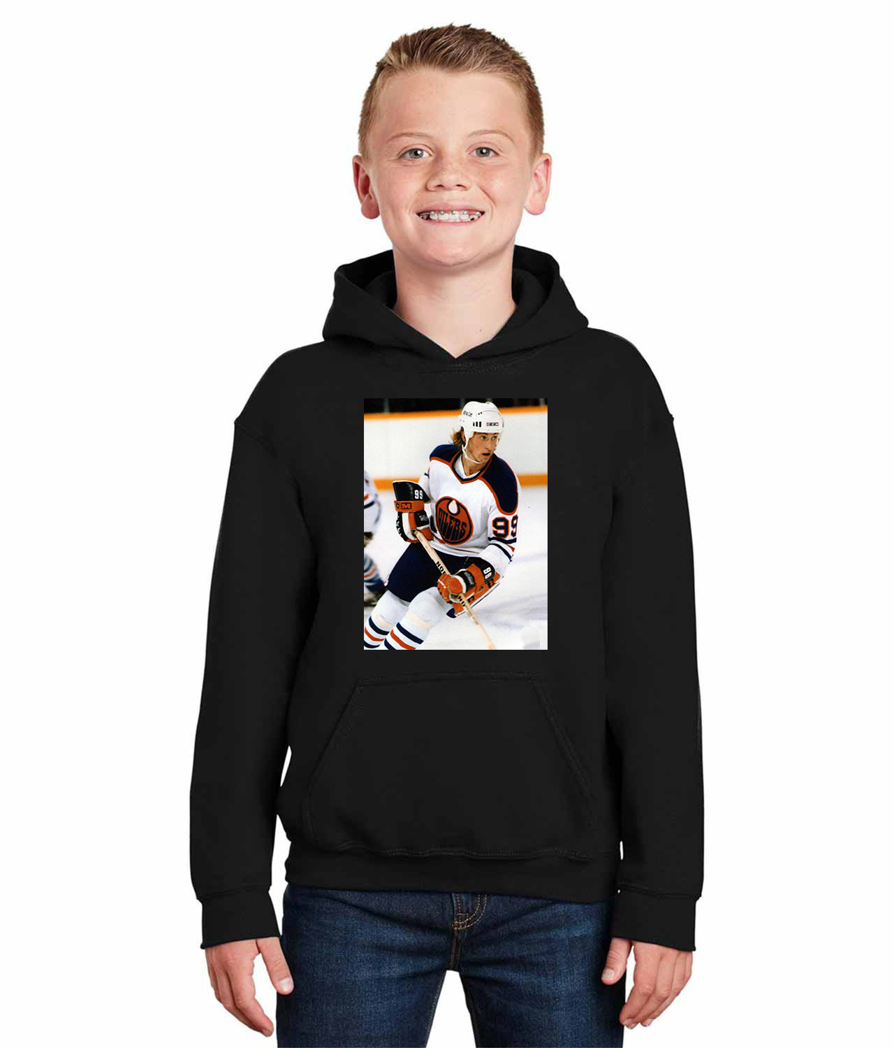 1978 Edmonton Oilers Photo Hockey Logo Symbol Emblem Customized Design on Youth Hoodie