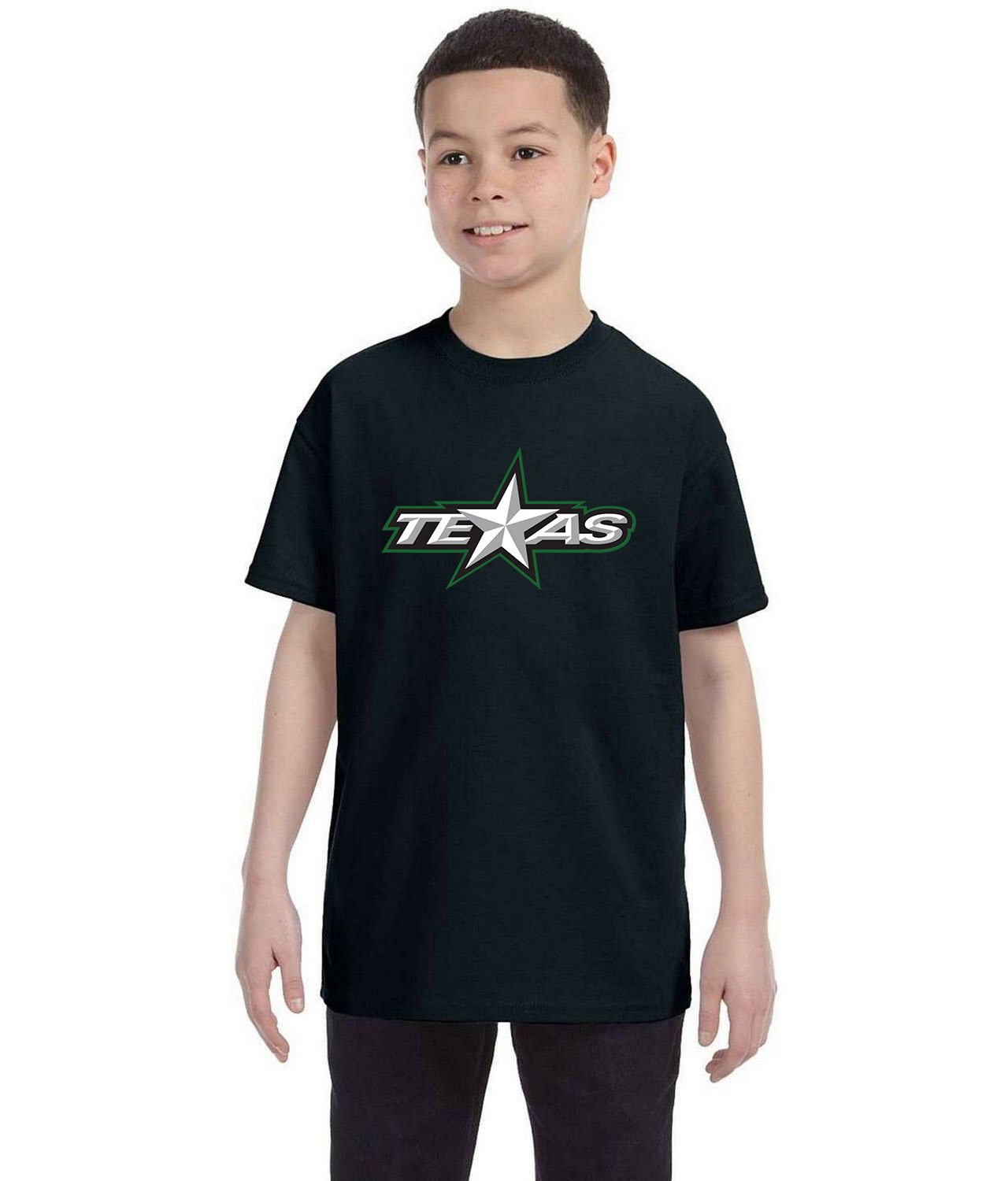 Texas Stars Hockey Logo Symbol Emblem Customized Design on Youth T-Shirt Tee