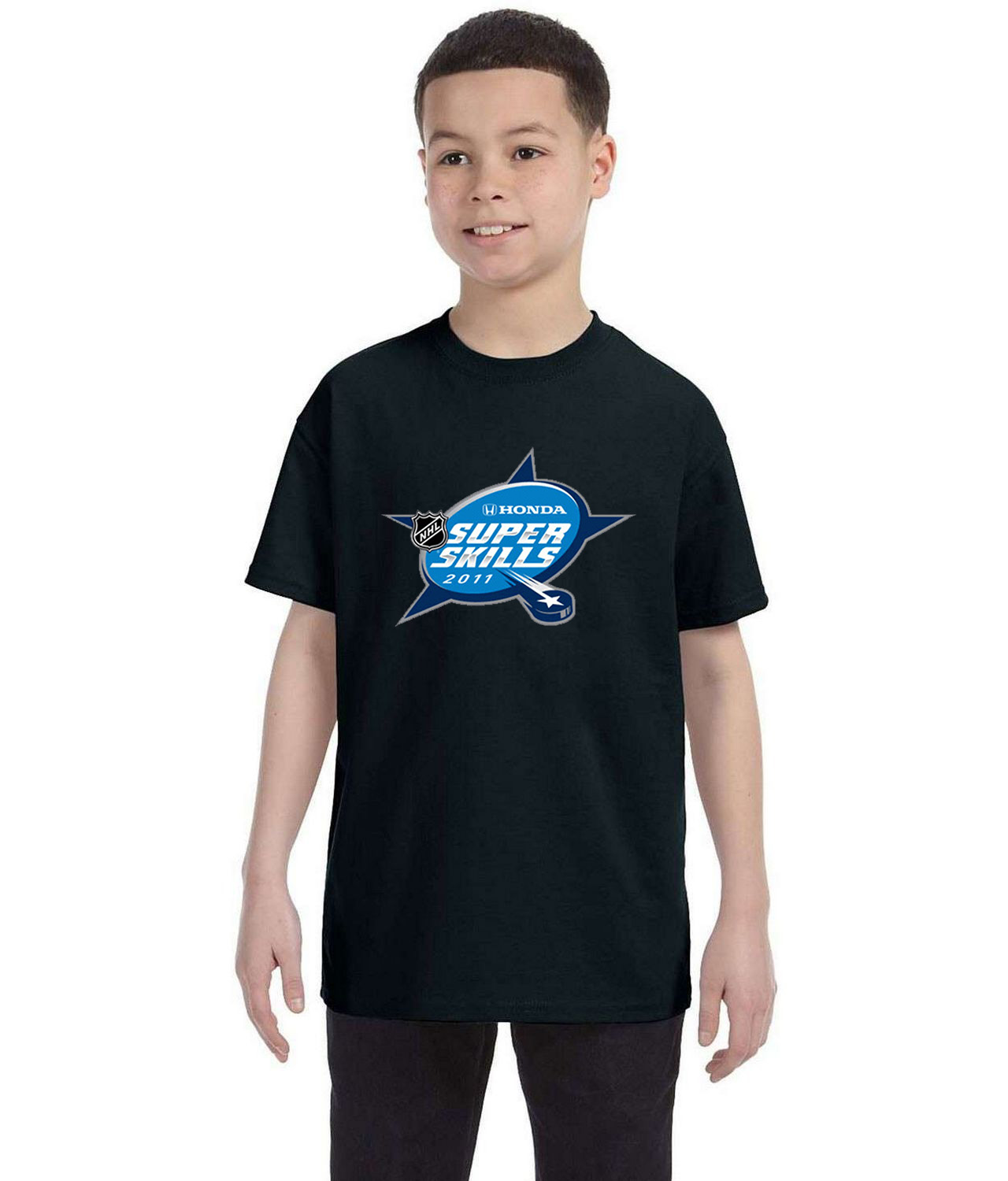 Honda NHL Super Skills 2011 Hockey Logo Symbol Emblem Customized Design on Youth T-Shirt Tee