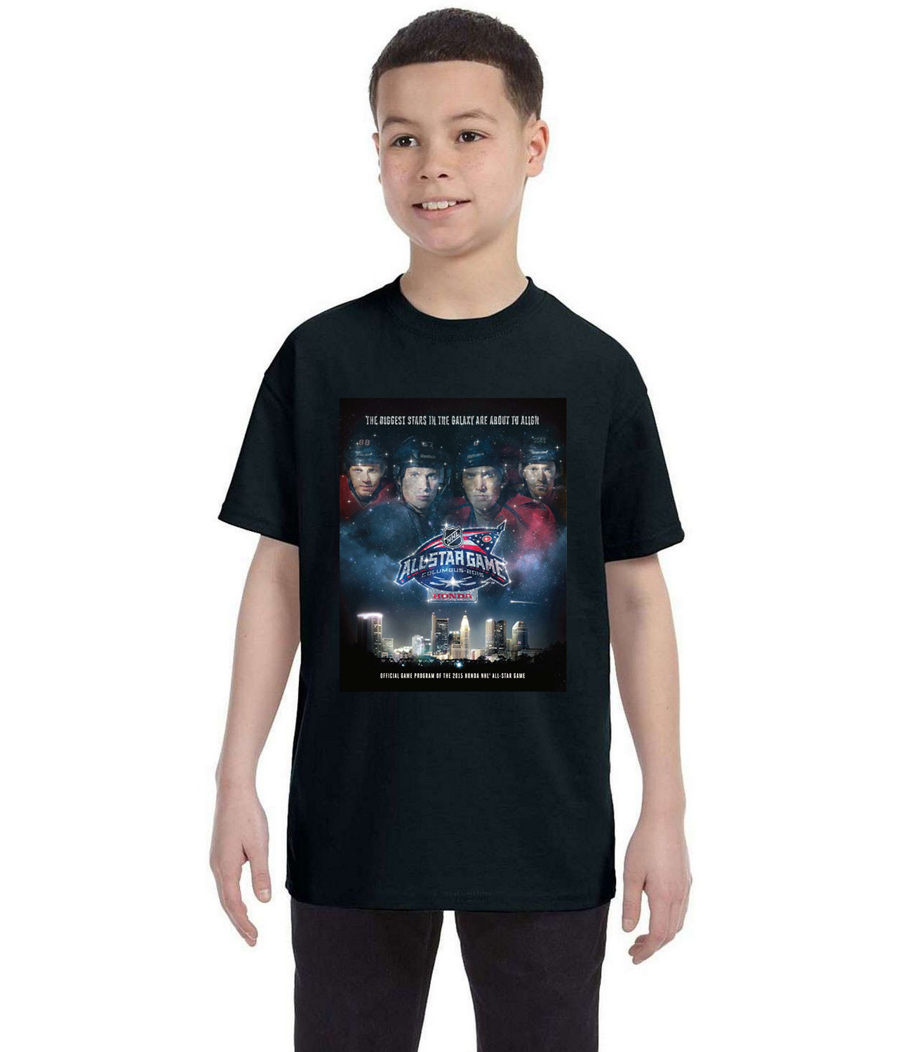 NHL All-Star Game Program 2015 Hockey Logo Symbol Emblem Customized Design on Youth T-Shirt Tee