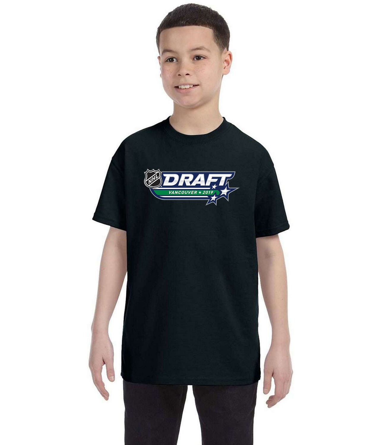NHL Draft Alternate Vancouver 2019 Hockey Logo Symbol Emblem Customized Design on Youth T-Shirt Tee