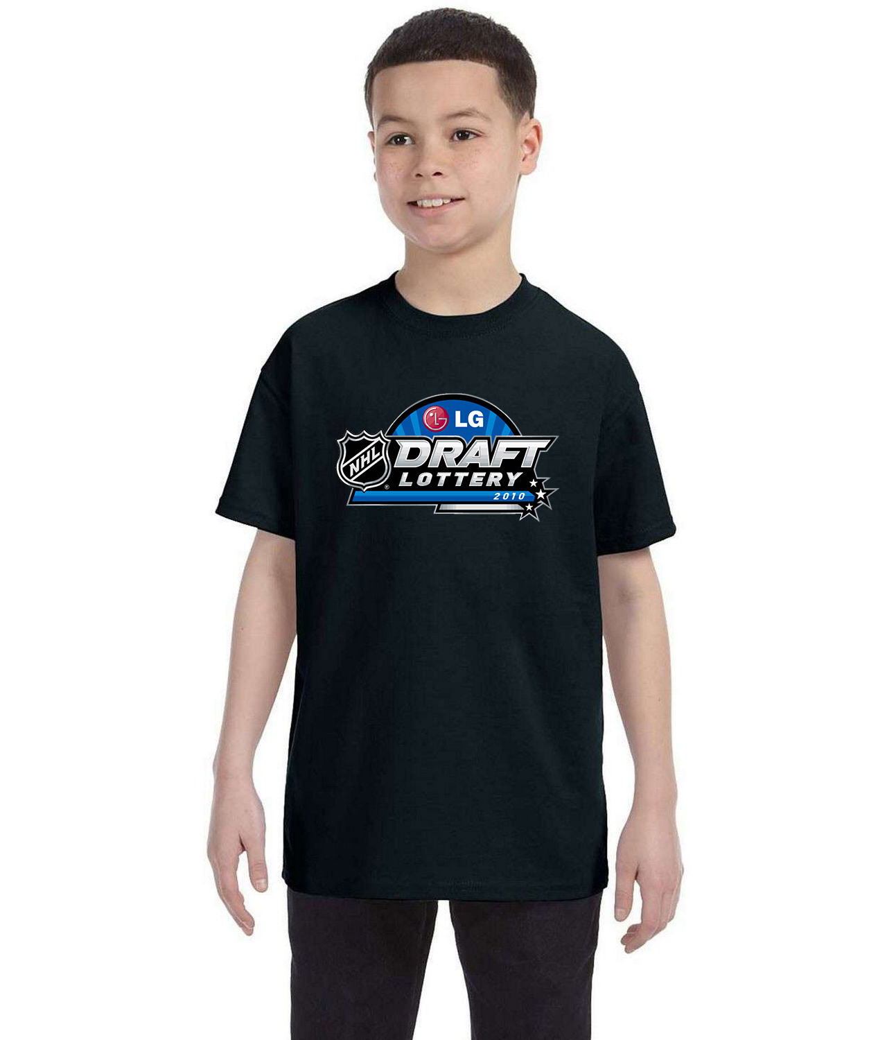 2010 LG NHL Draft Lottery Hockey Logo Symbol Emblem Customized Design on Youth T-Shirt Tee