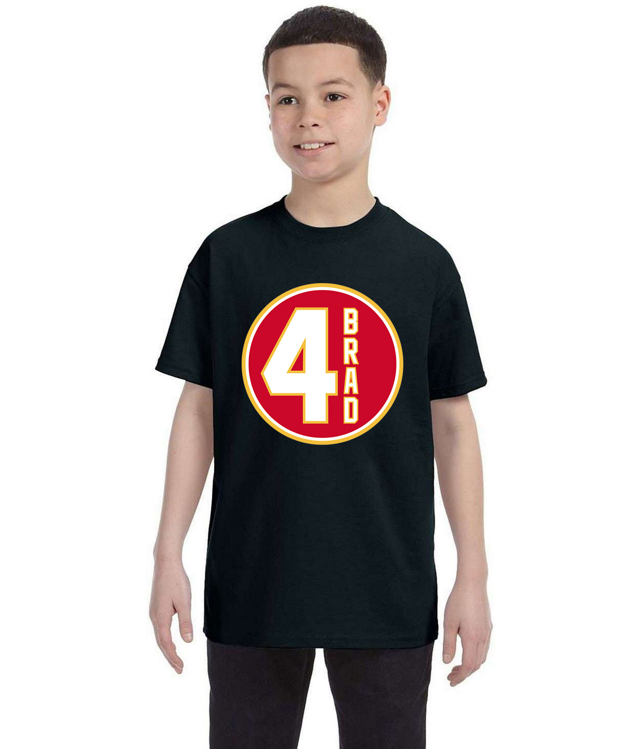 Calgary Flames Brad McCrimmon Memorial Hockey Logo Symbol Emblem Customized Design on Youth T-Shirt Tee