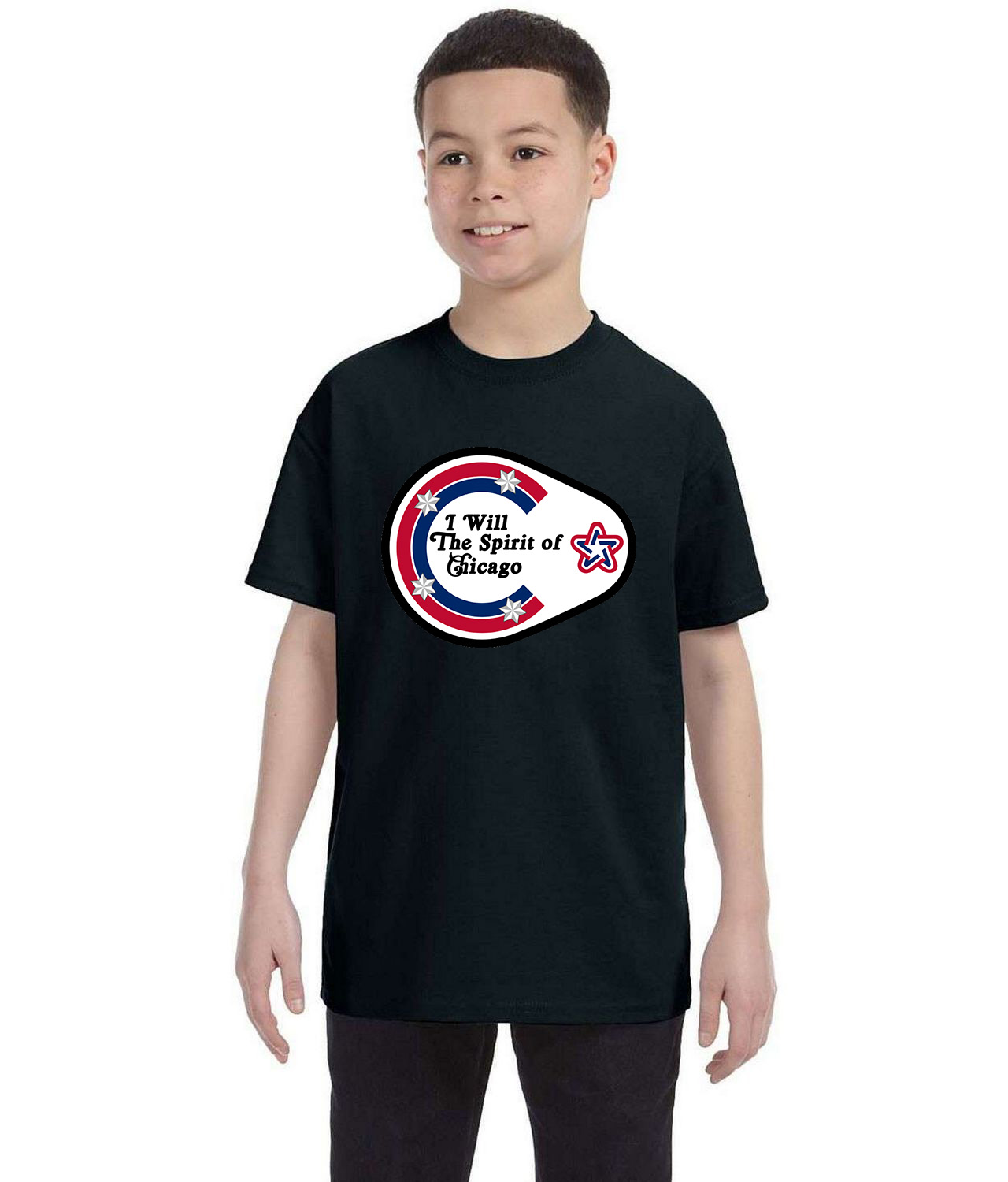 200th Anniversary of The United States Of America I Will The Spirit Of Chicago Blackhawks Hockey Logo Emblem Customized Design on Youth T-Shirt Tee