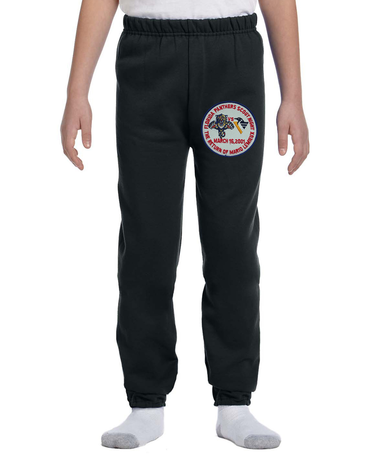 Florida Panthers Scout Night March Hockey Logo Symbol Emblem Customized Design on Youth Closed-Bottom Sweatpants