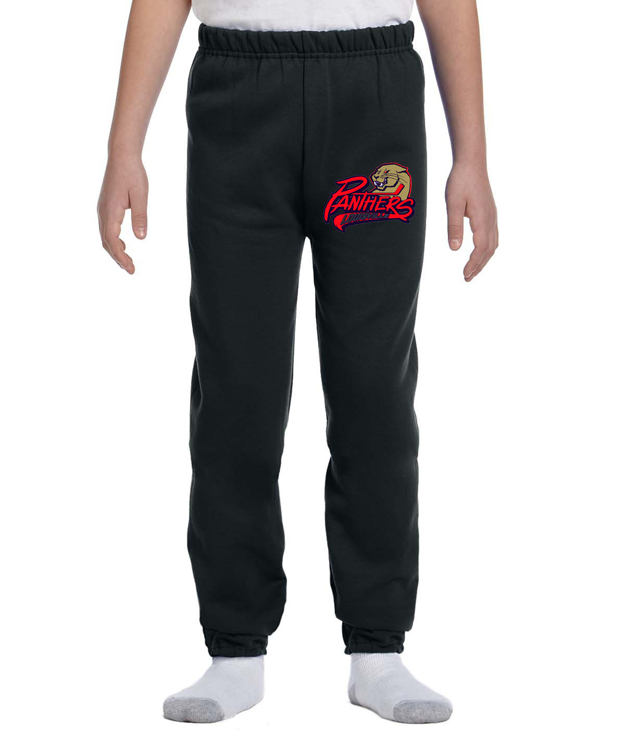 Texas Stars Panthers Louisville 1999 Hockey Logo Symbol Emblem Customized Design on Youth Closed-Bottom Sweatpants