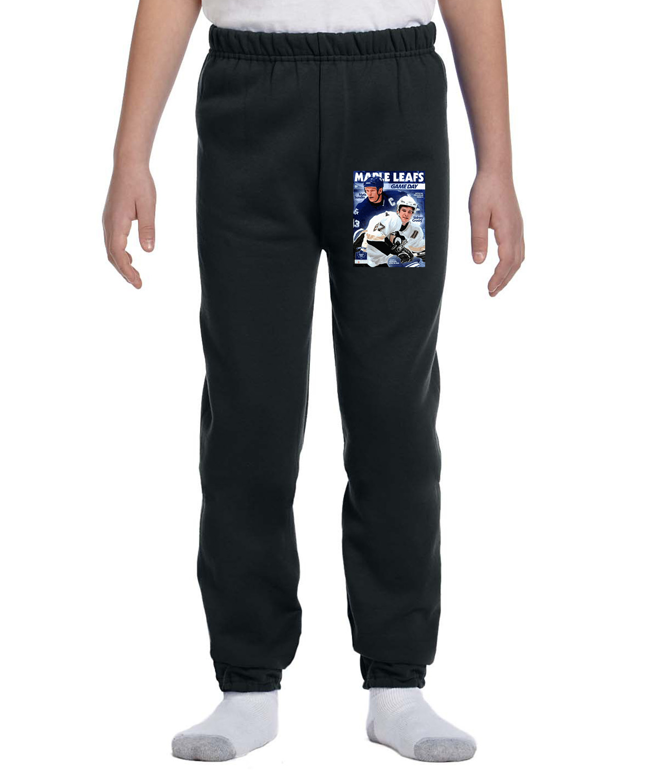 Toronto Maple Leafs Program 2005 Hockey Logo Symbol Emblem Customized Design on Youth Closed-Bottom Sweatpants
