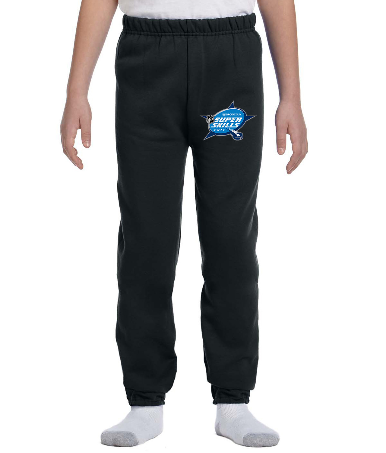Honda NHL Super Skills 2011 Hockey Logo Symbol Emblem Customized Design on Youth Closed-Bottom Sweatpants