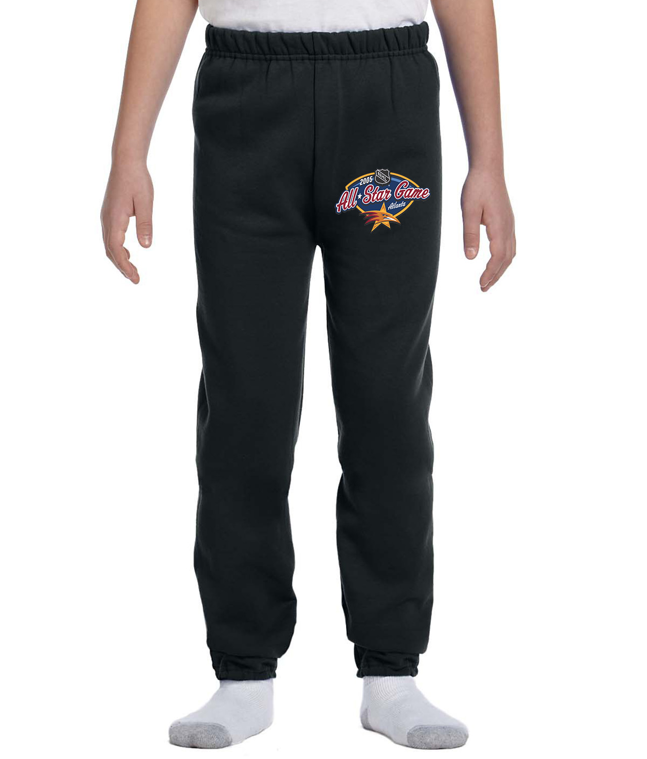 2005 All Star Game Atlanta, Georgia Cancelled Game Hockey Logo Symbol Emblem Customized Design on Youth Closed-Bottom Sweatpants