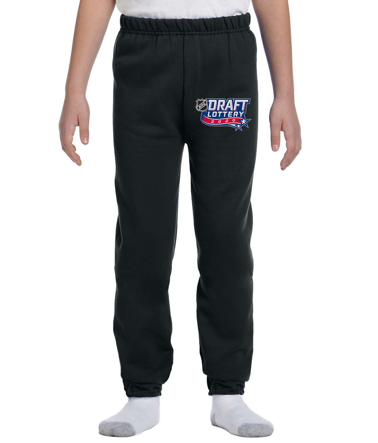 2020 NHL Draft Lottery Hockey Logo Symbol Emblem Customized Design on Youth Closed-Bottom Sweatpants