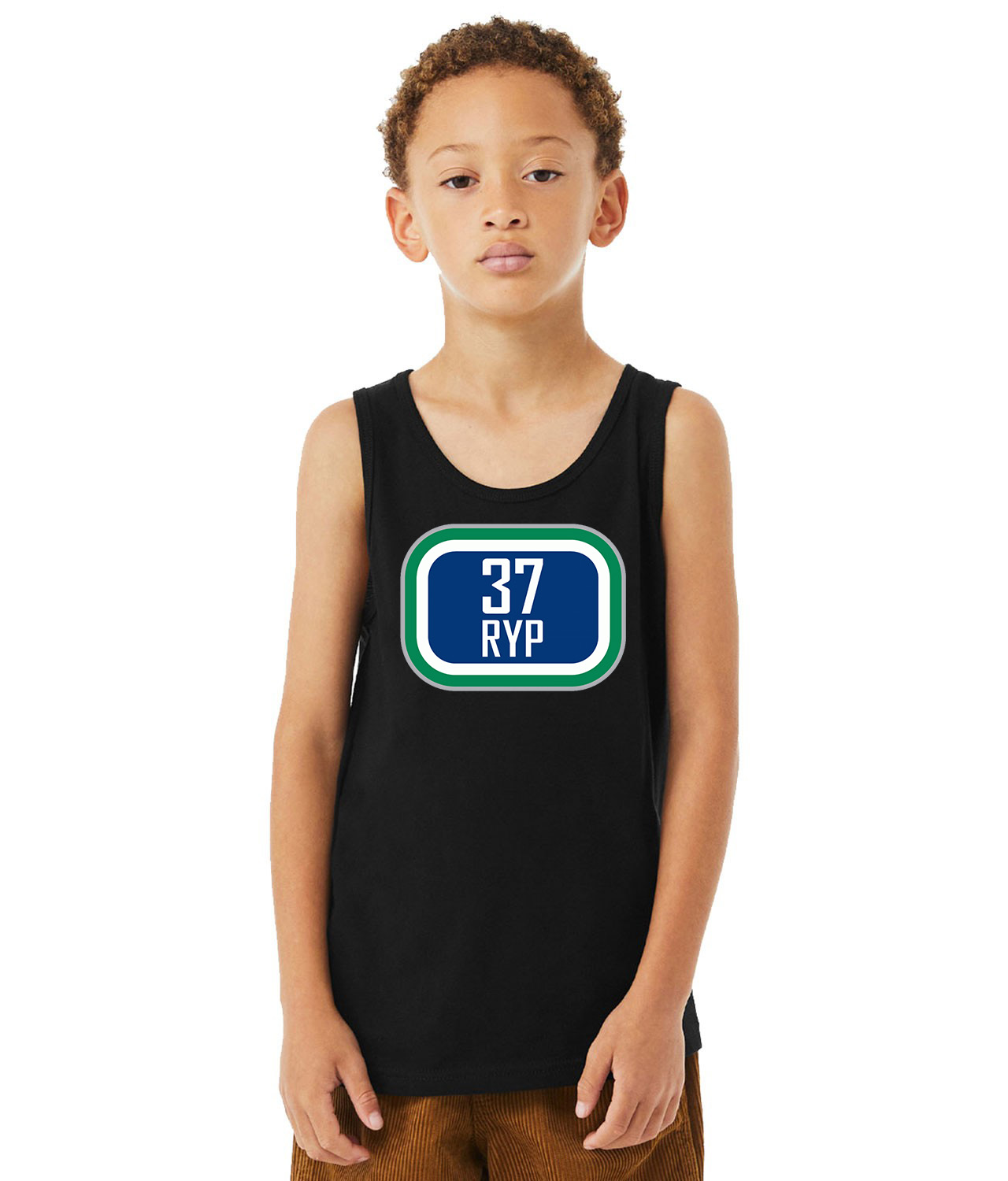 2011-12 NHL Memory Vancouver Canucks Rick Rypien Hockey Logo Symbol Emblem Customized Design on Youth Tank Top