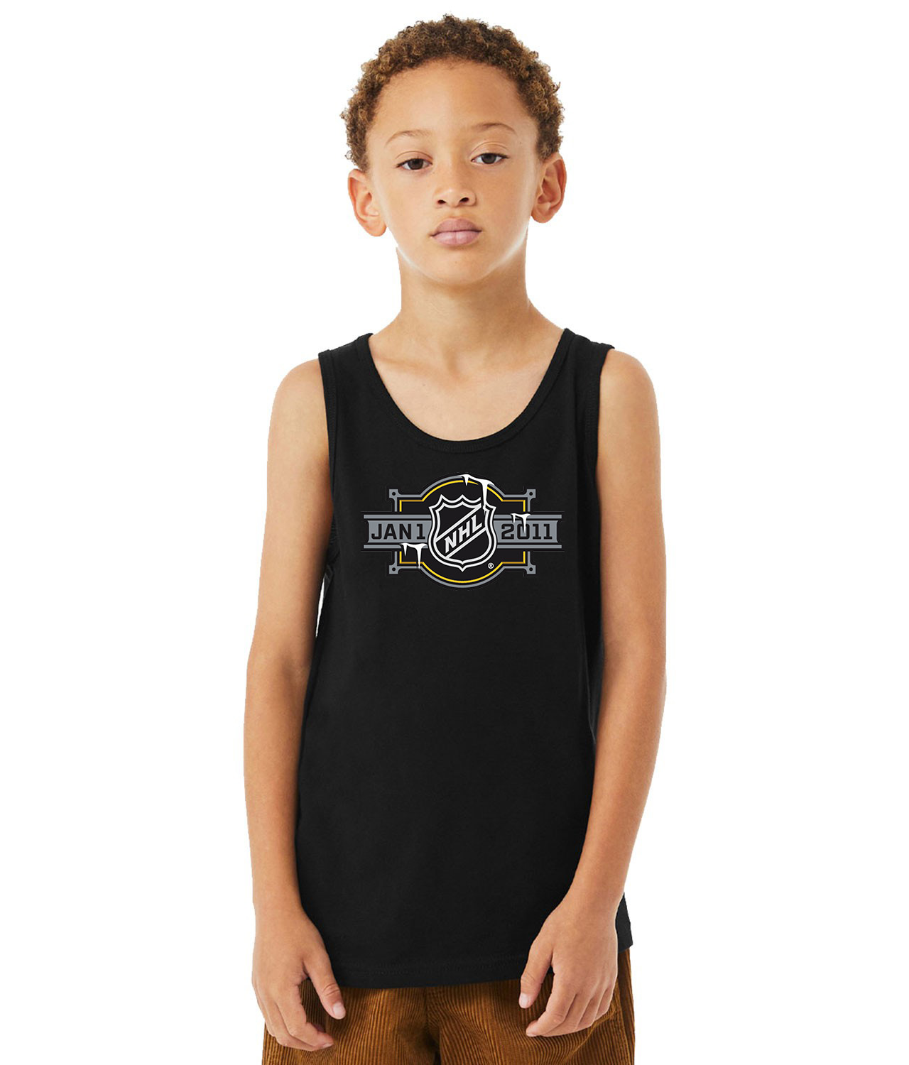 NHL Winter Classic Jan 1 2011 Alternate Hockey Logo Symbol Emblem Customized Design on Youth Tank Top