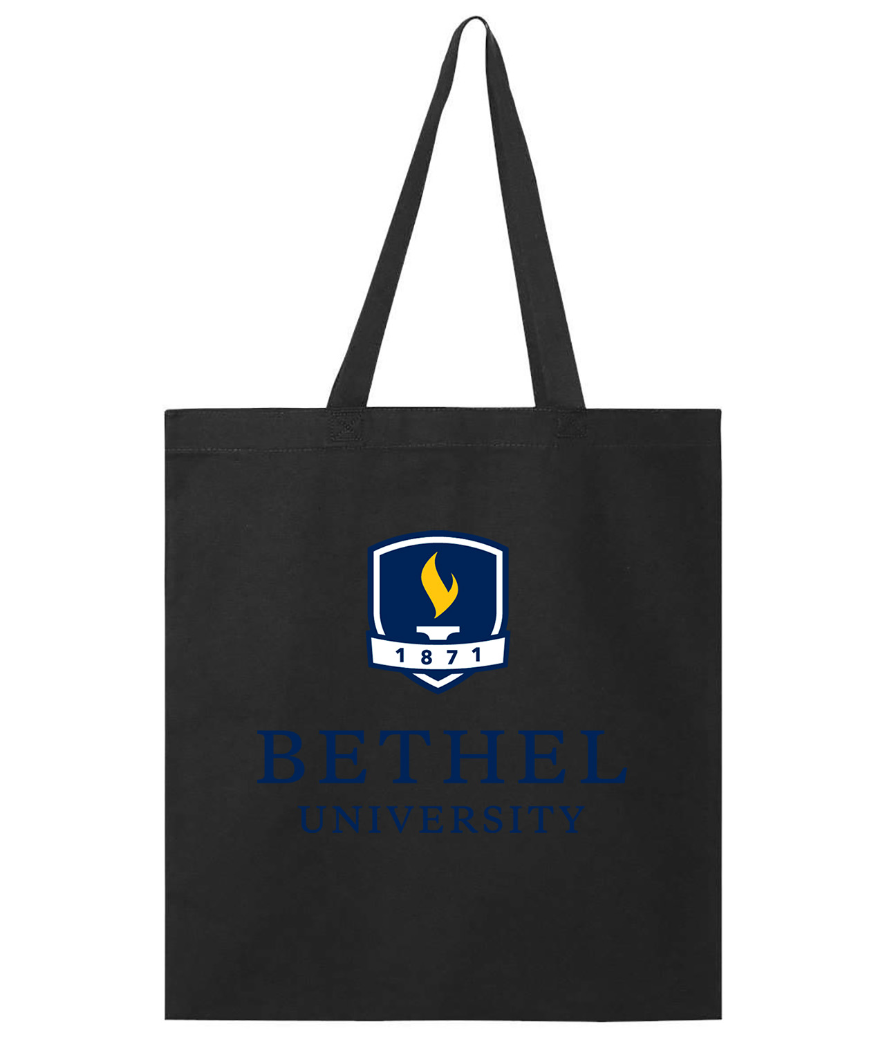Bethel University Logo Symbol Emblem Customized Design on Promotional Tote Bag - Image 1