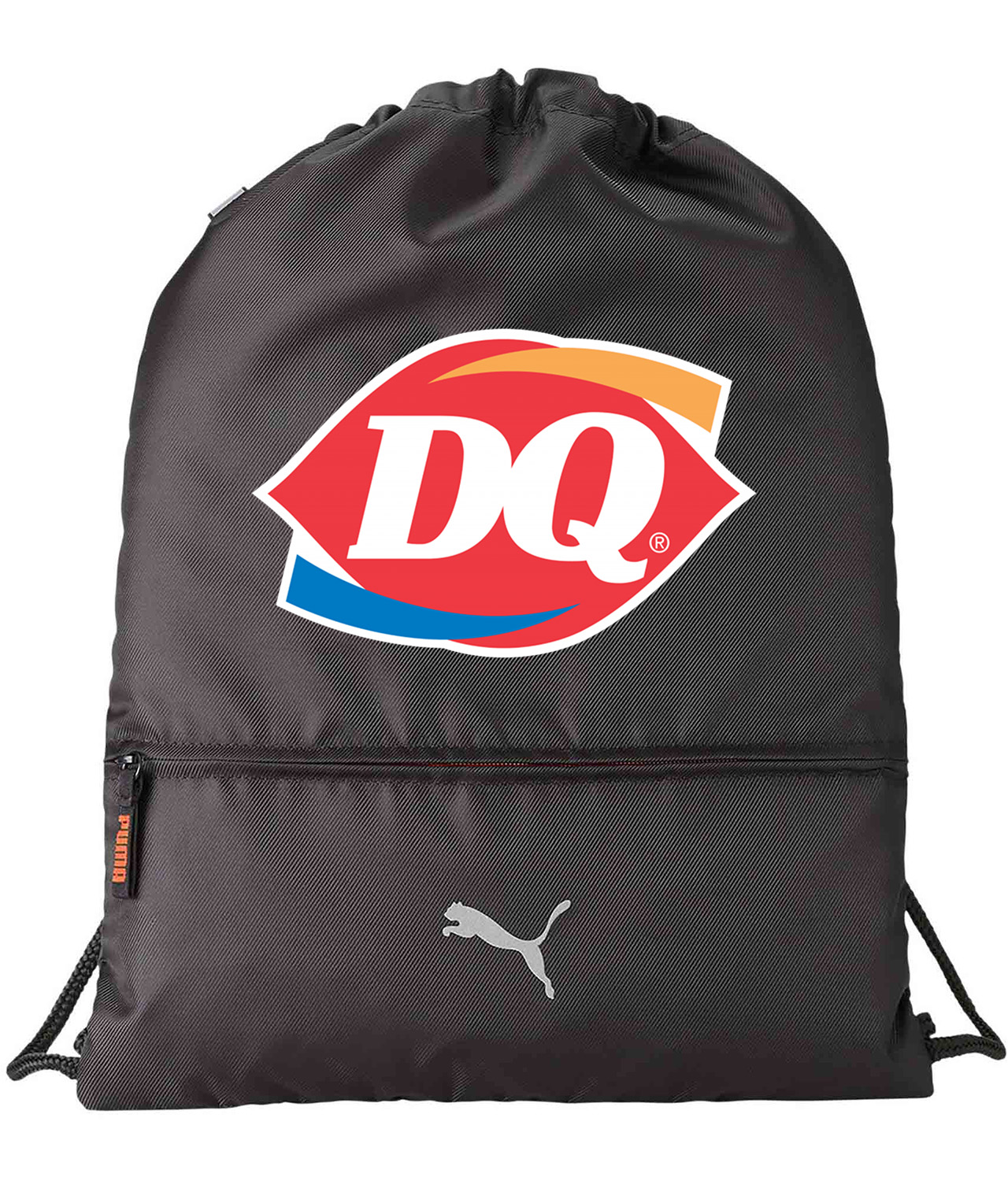 Dairy Queen Fast Food Restaurant Logo Symbol Emblem Customized Design on Lightweight Drawstring Backpack Bag