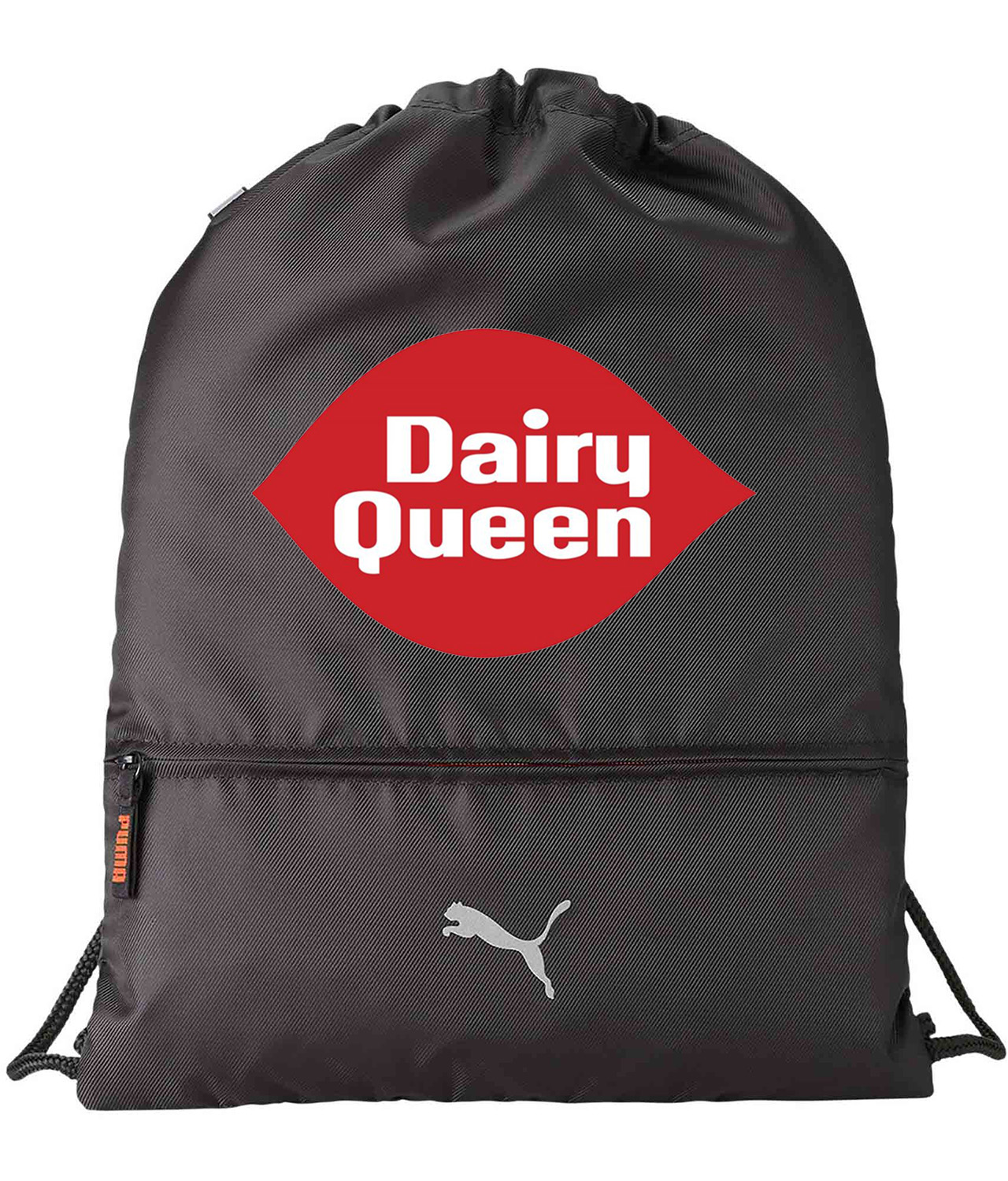 Dairy Queen 1960 Fast Food Restaurant Logo Symbol Emblem Customized Design on Lightweight Drawstring Backpack Bag