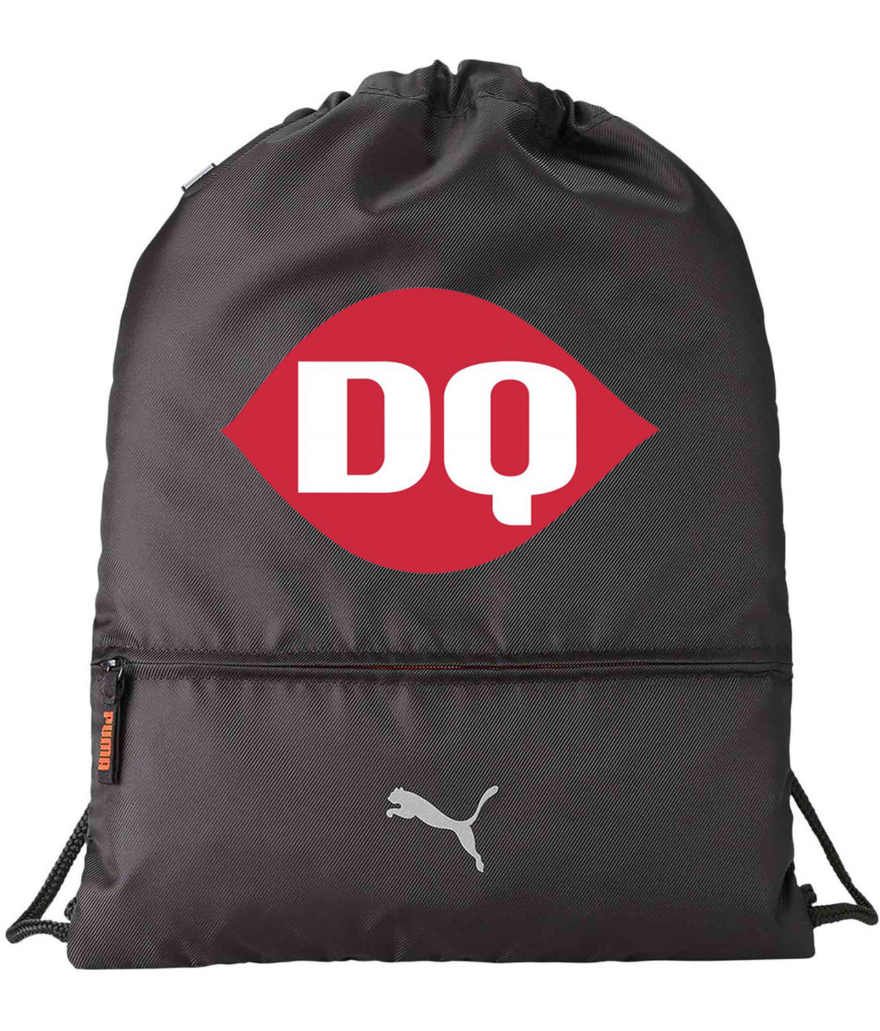 Dairy Queen 2001 Fast Food Restaurant Logo Symbol Emblem Customized Design on Lightweight Drawstring Backpack Bag