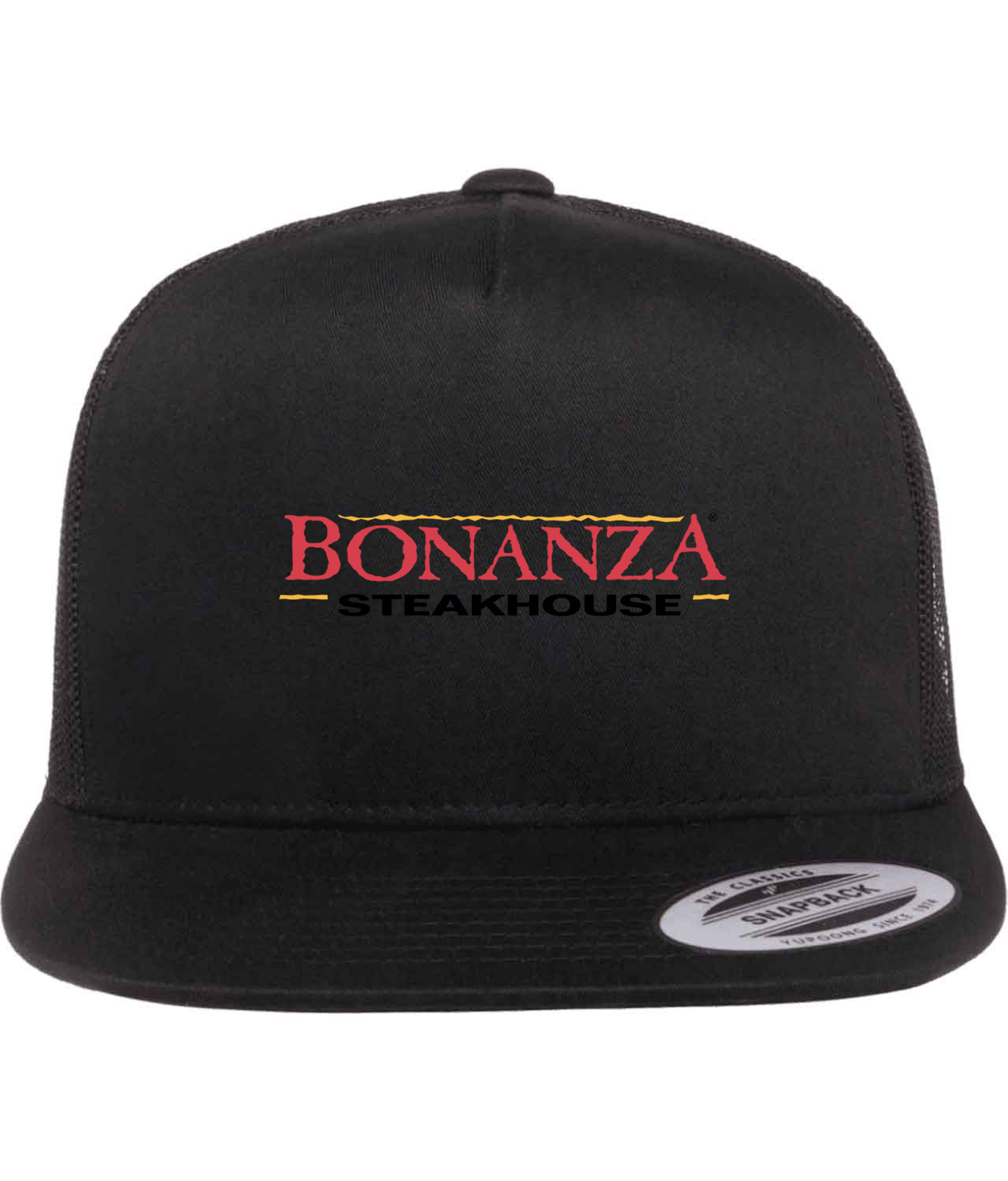 Bonanza Steakhouse Restaurant Logo Symbol Emblem Customized Design on Classic Trucker Cap Hat