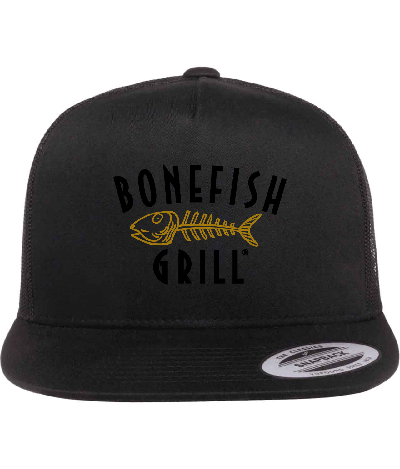 Bonefish Grill Restaurant Logo Symbol Emblem Customized Design on Classic Trucker Cap Hat - Image 1
