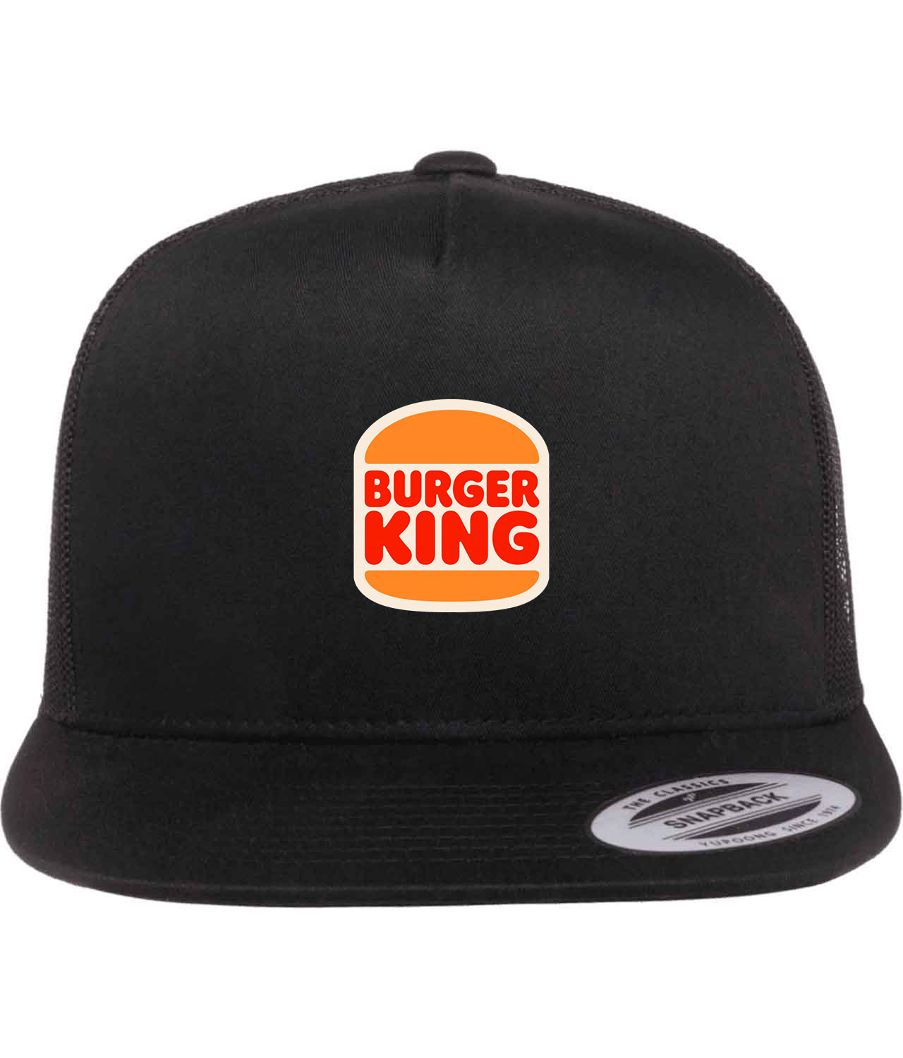 Burger King Fast Food Restaurant Logo Symbol Emblem Customized Design on Classic Trucker Cap Hat