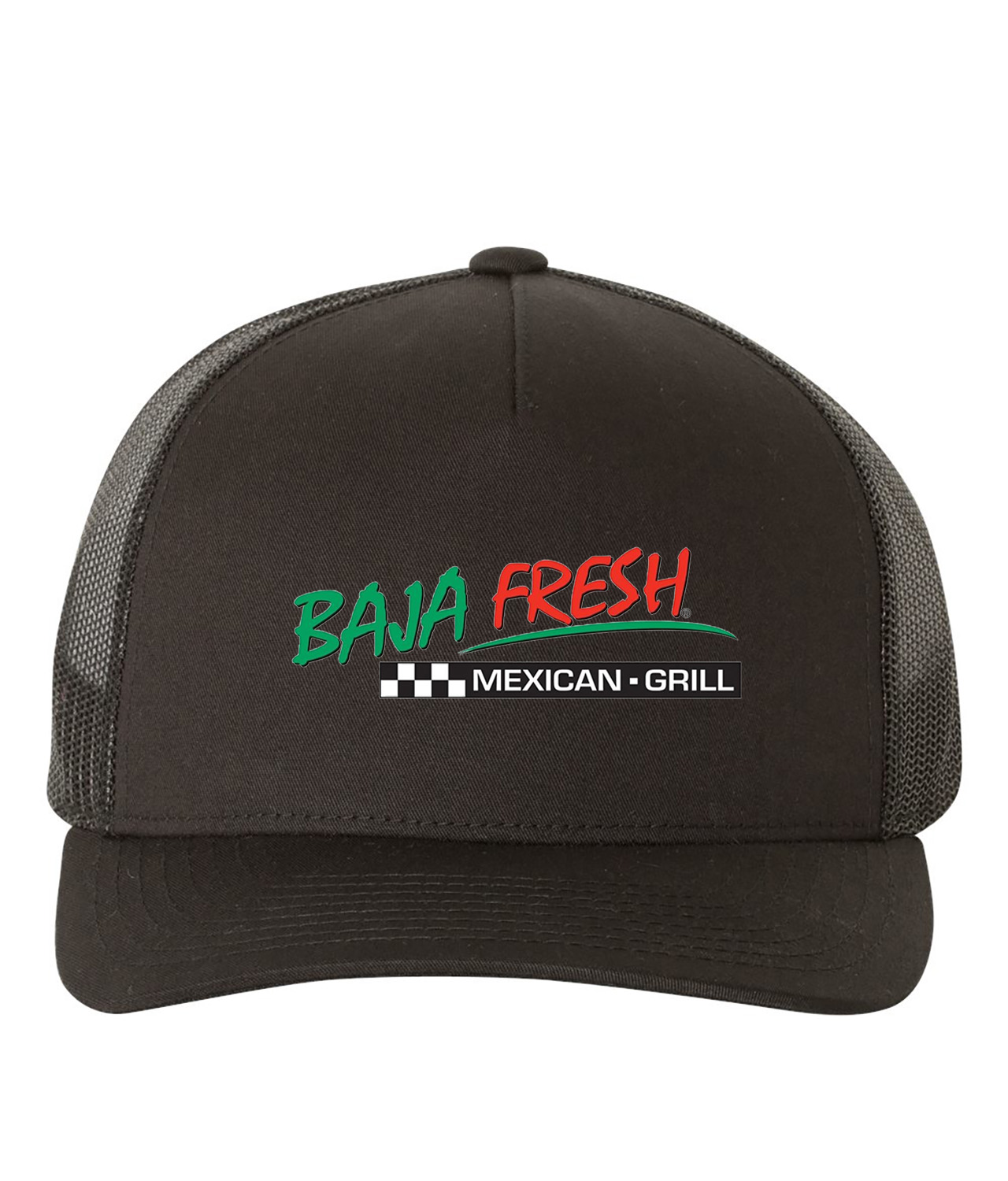 Baja Fresh 1997 Mexican Food Grill Restaurant Logo Symbol Emblem Customized Design on Retro Trucker Cap Hat