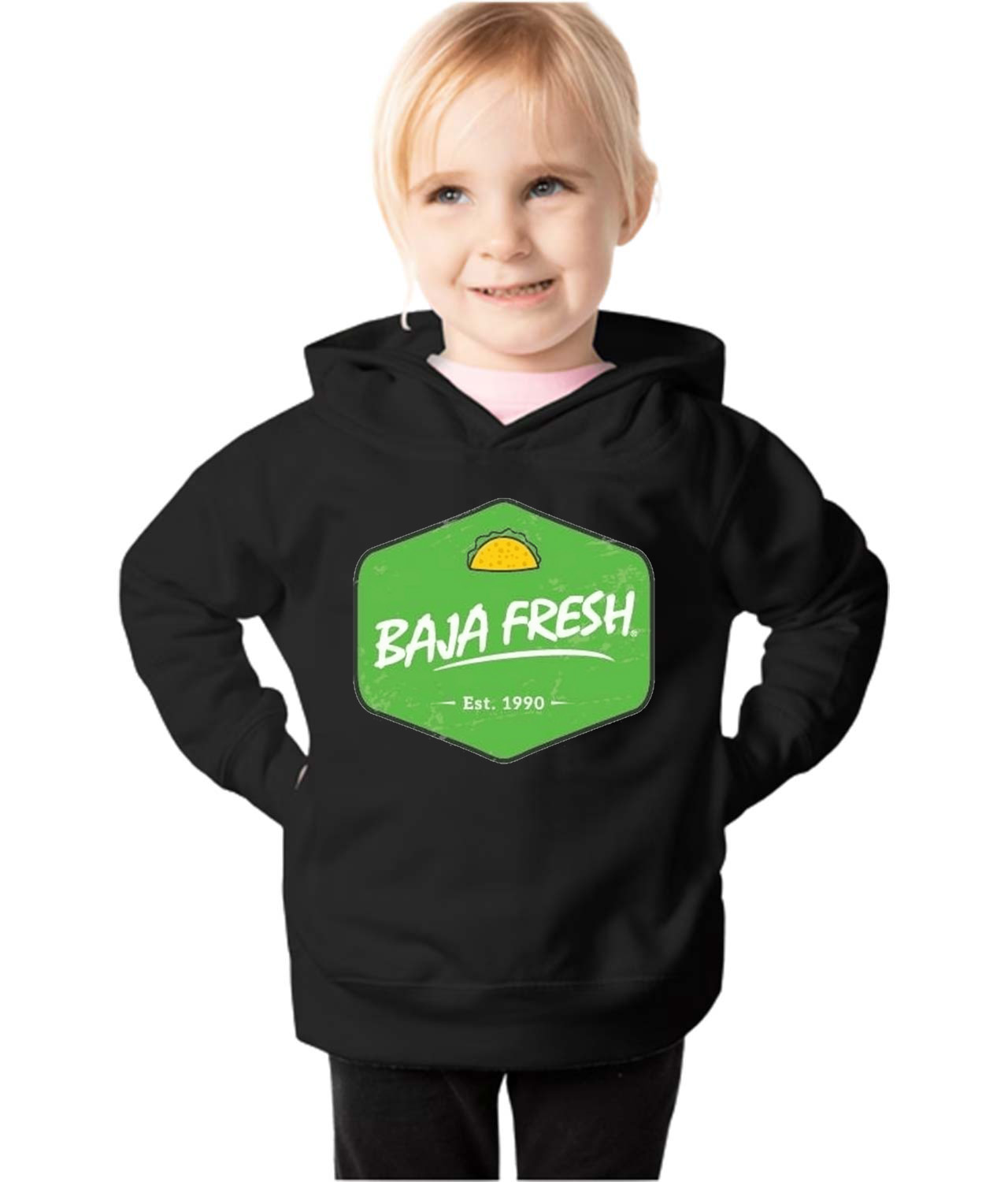 Baja Fresh Mexican Food Grill Restaurant Logo Symbol Emblem Customized Design on Toddler Pullover Fleece Hoodie