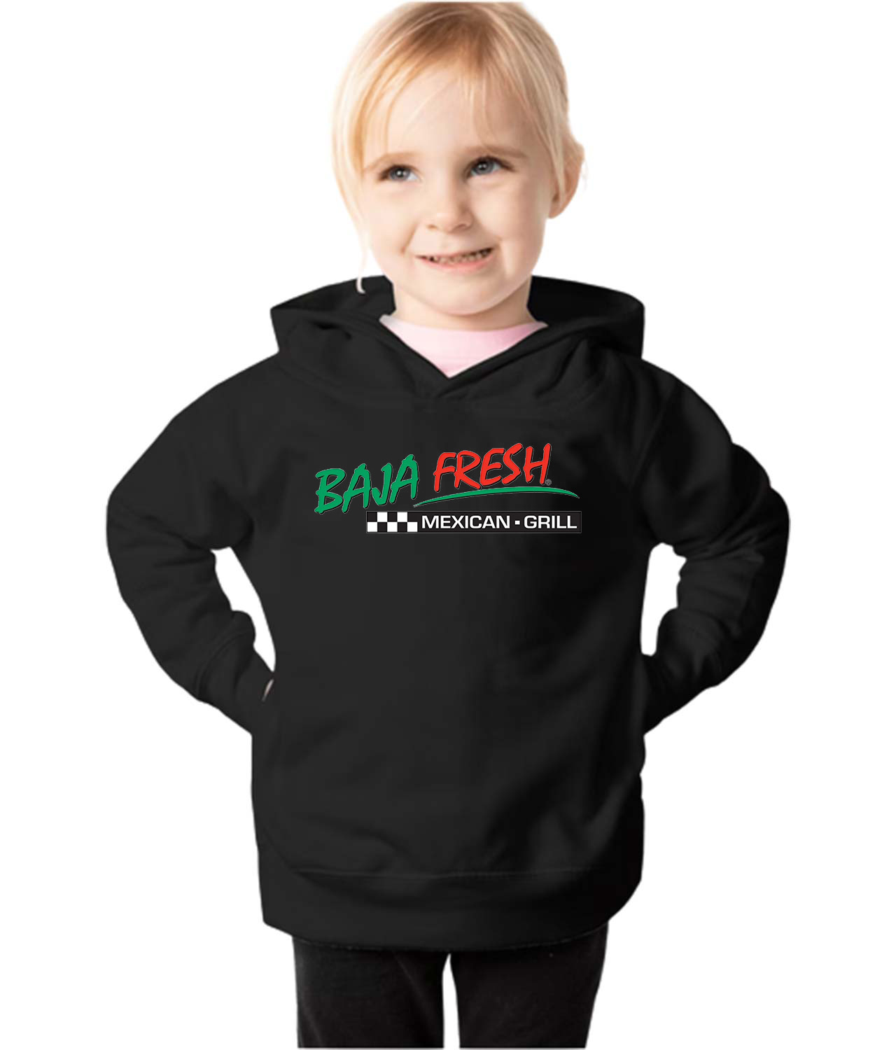Baja Fresh 1997 Mexican Food Grill Restaurant Logo Symbol Emblem Customized Design on Toddler Pullover Fleece Hoodie